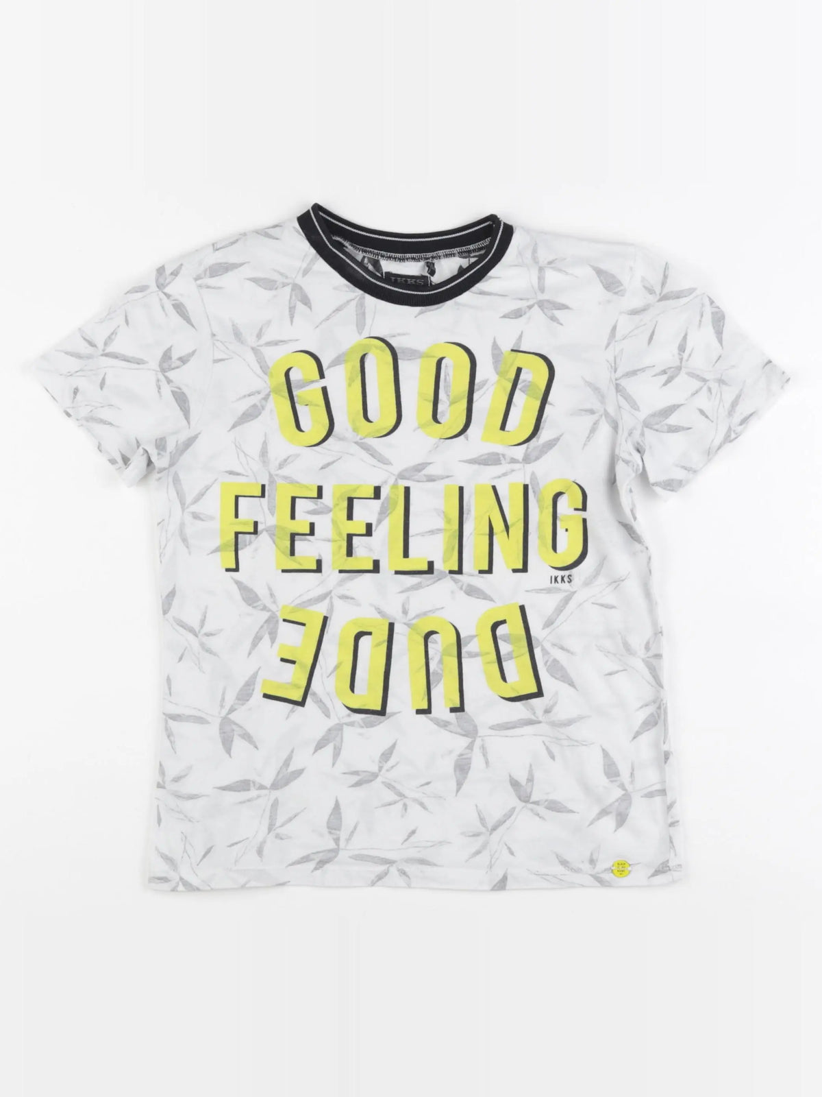 IKKS - tee-shirt blanc, jaune - 8 ans