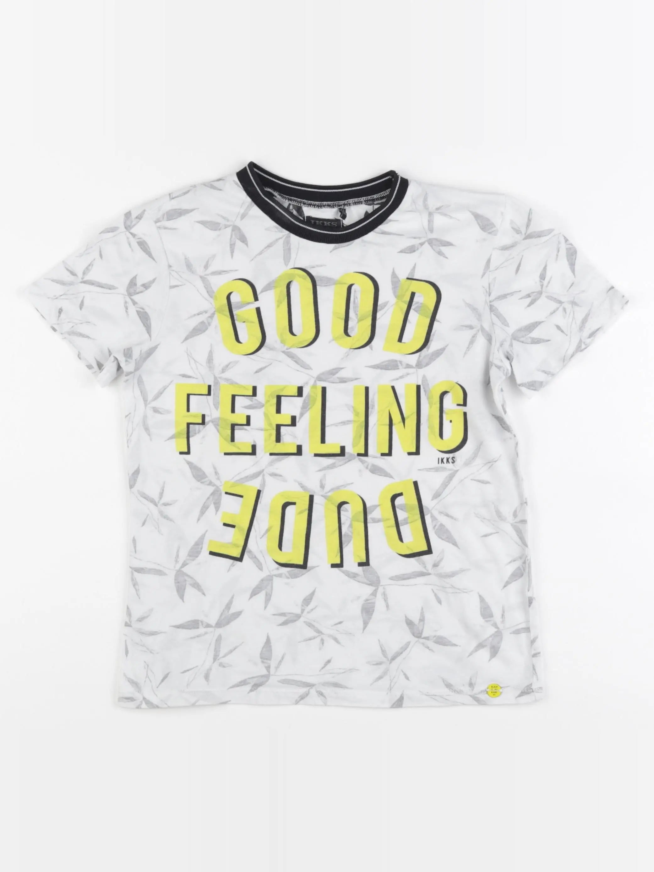 IKKS - tee-shirt blanc, jaune - 8 ans