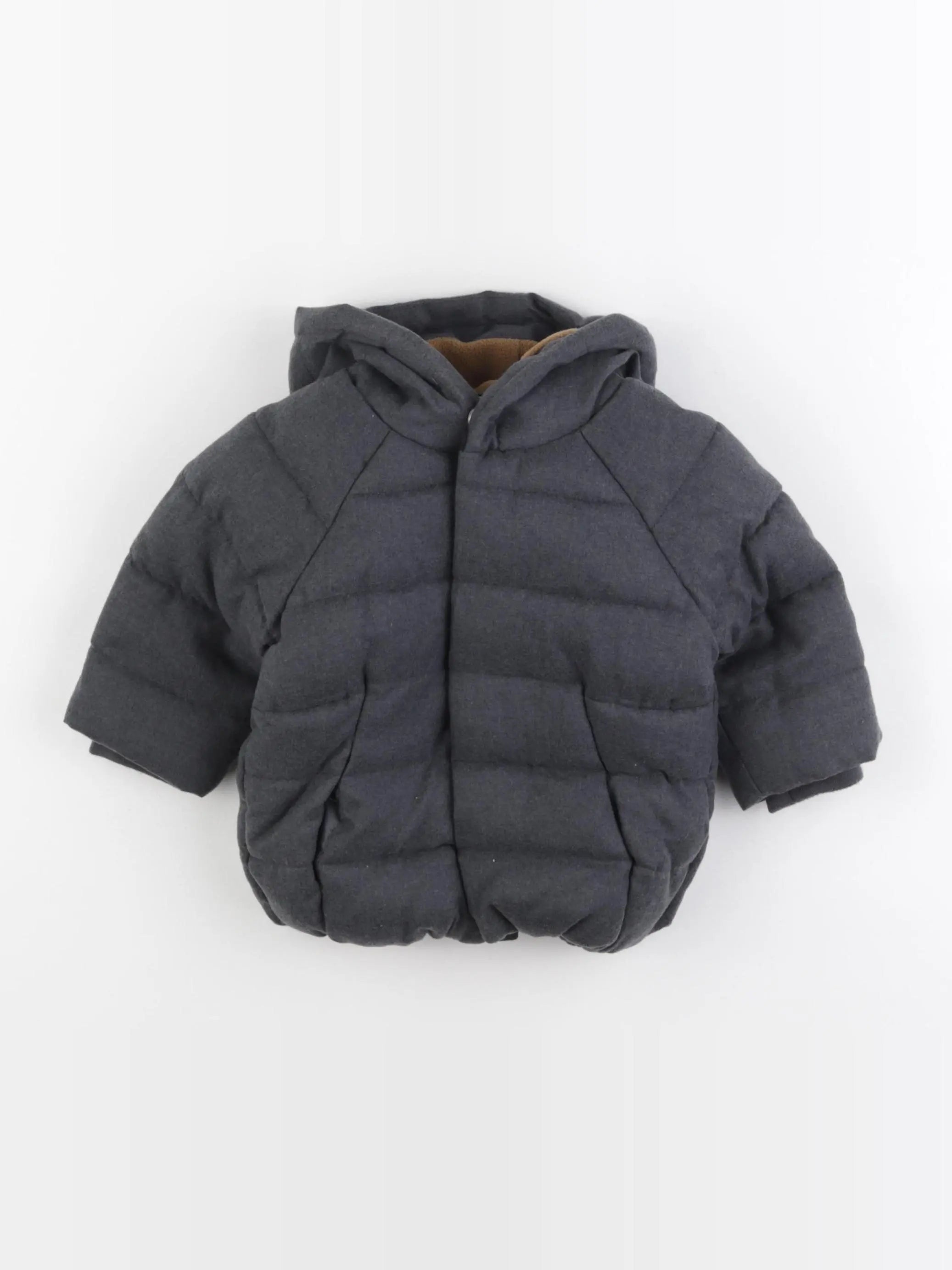 Vertbaudet - doudoune gris - 9 mois