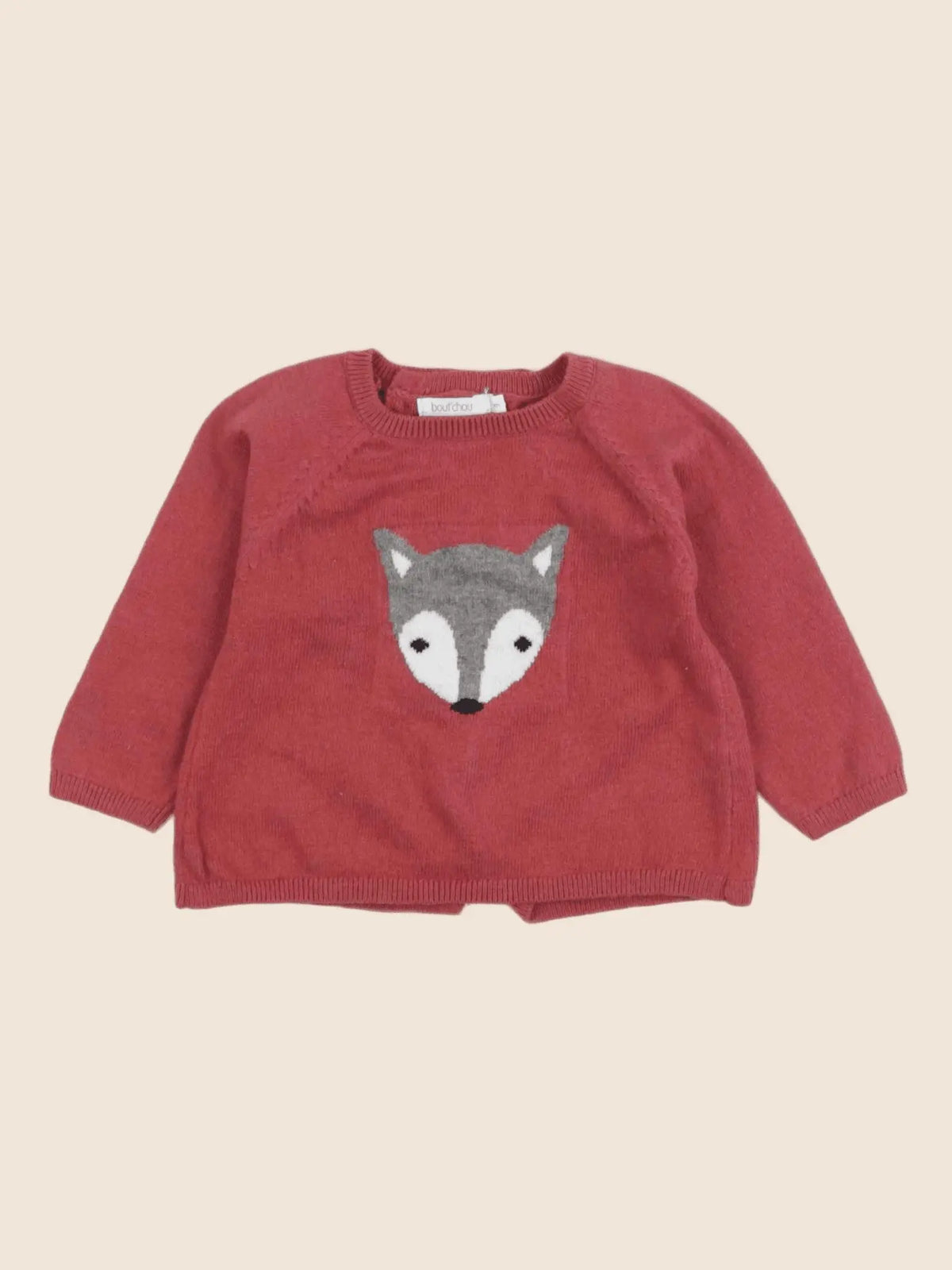 Boutchou - pull rouge - 6 mois