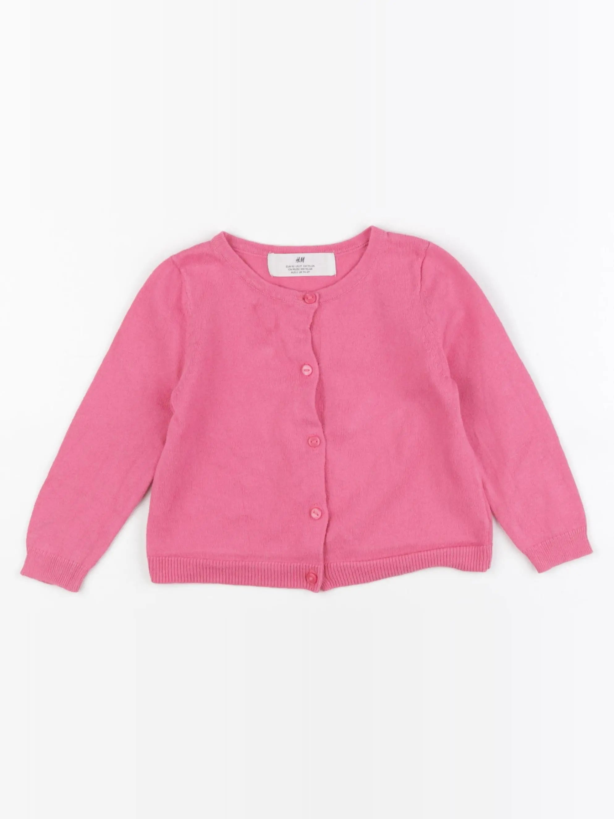 H&M - gilet rose - 18/24 mois