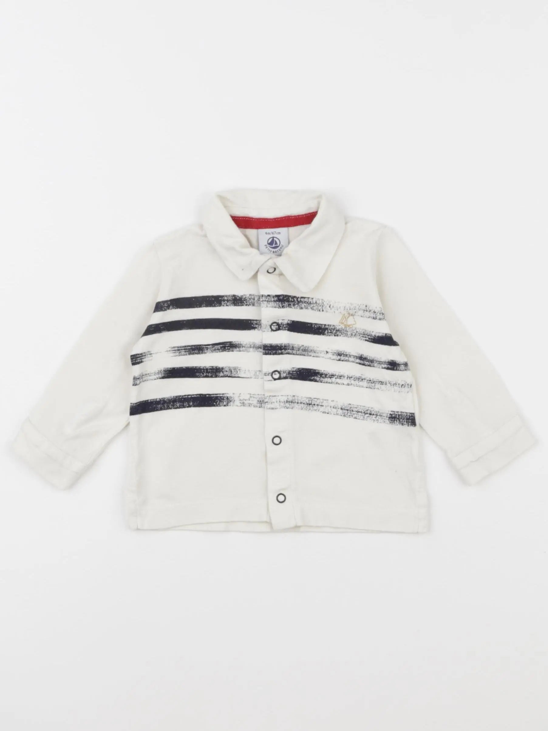 Petit Bateau - tee-shirt bleu, blanc - 6 mois