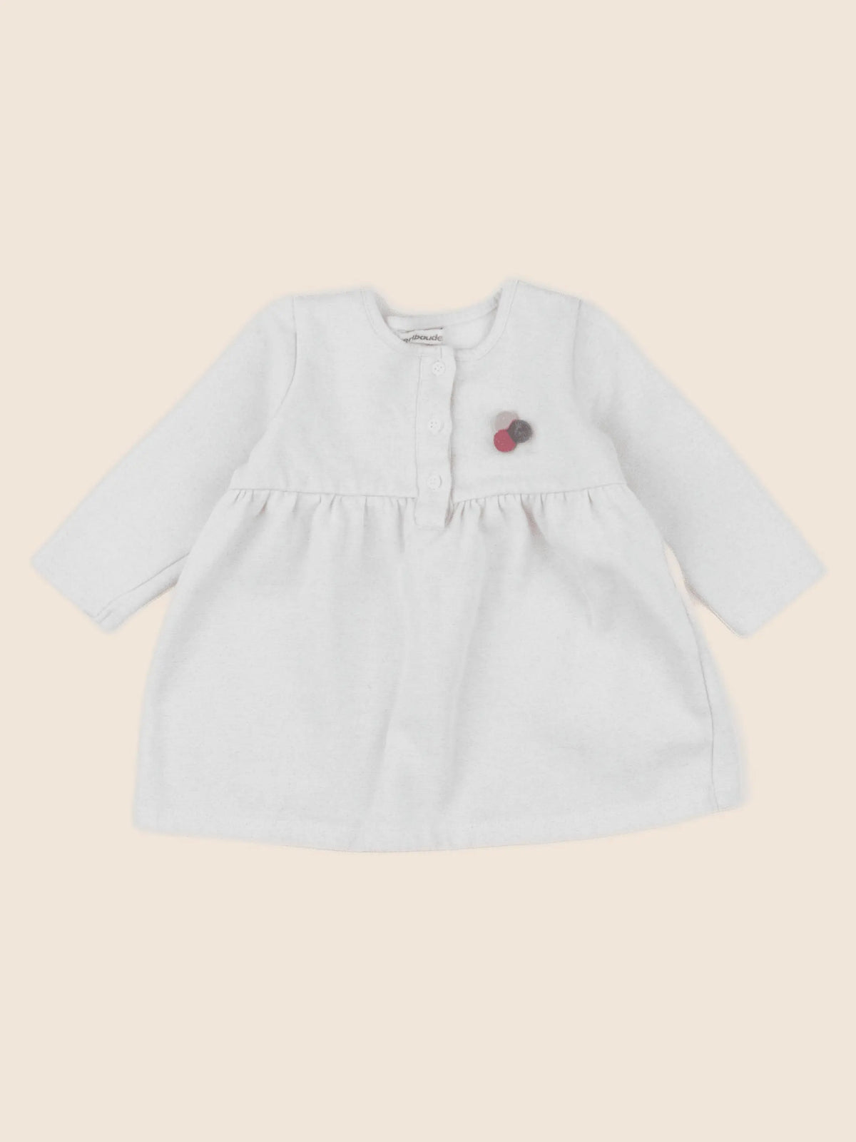 Vertbaudet - robe beige, argent - 12 mois