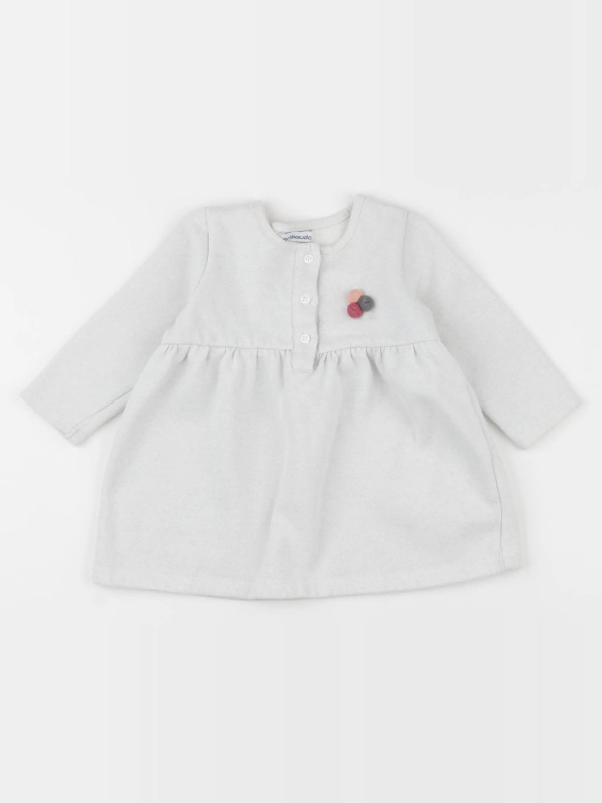 Vertbaudet - robe beige, argent - 12 mois