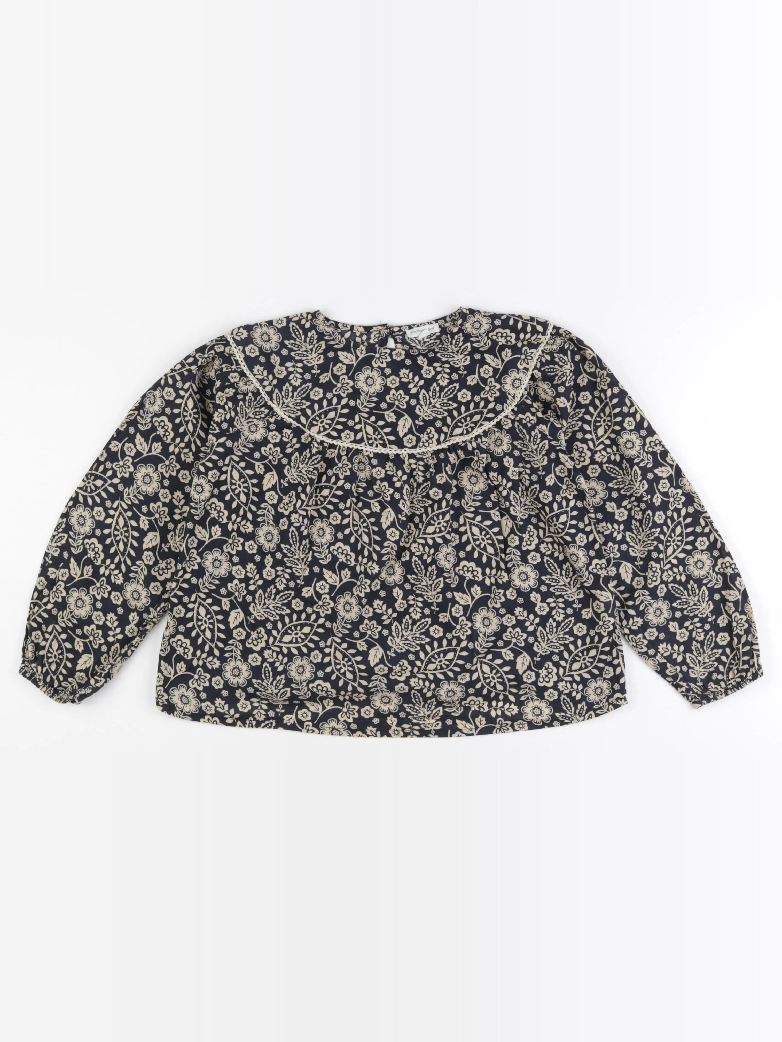 Vertbaudet - blouse beige, bleu - 9 ans
