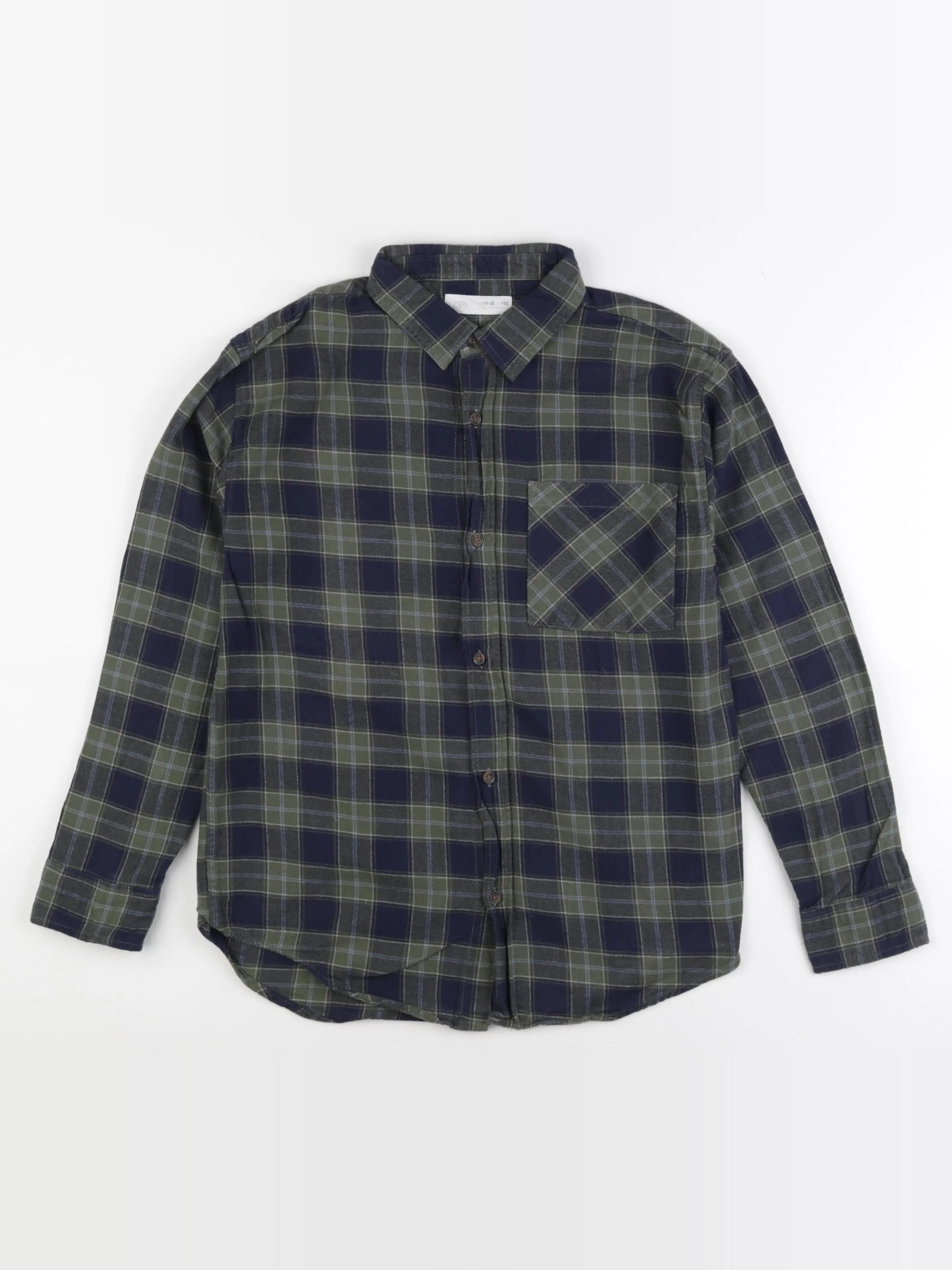 Zara - chemise bleu, vert - 11/12 ans