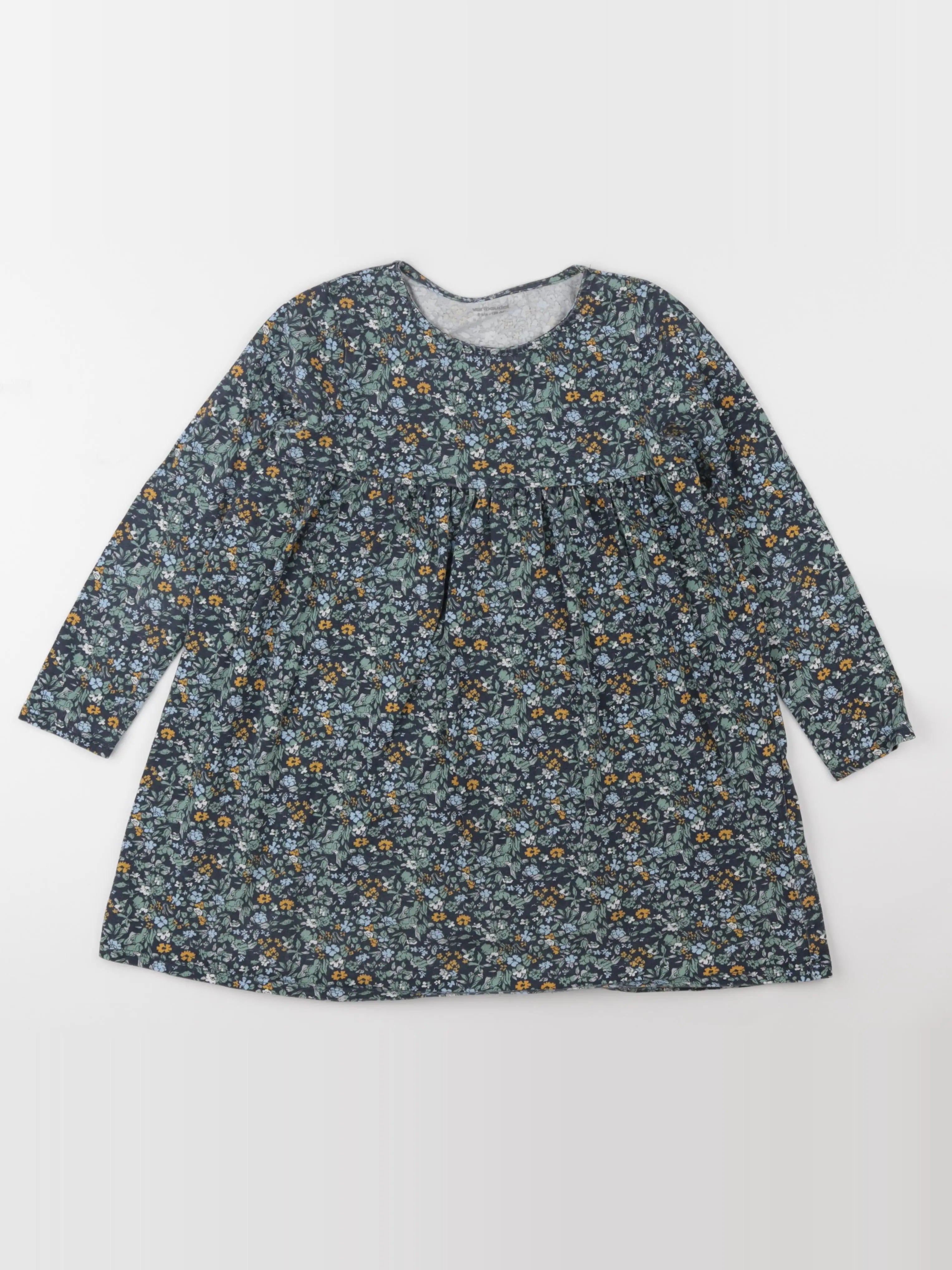 Vertbaudet - robe bleu, vert - 8 ans