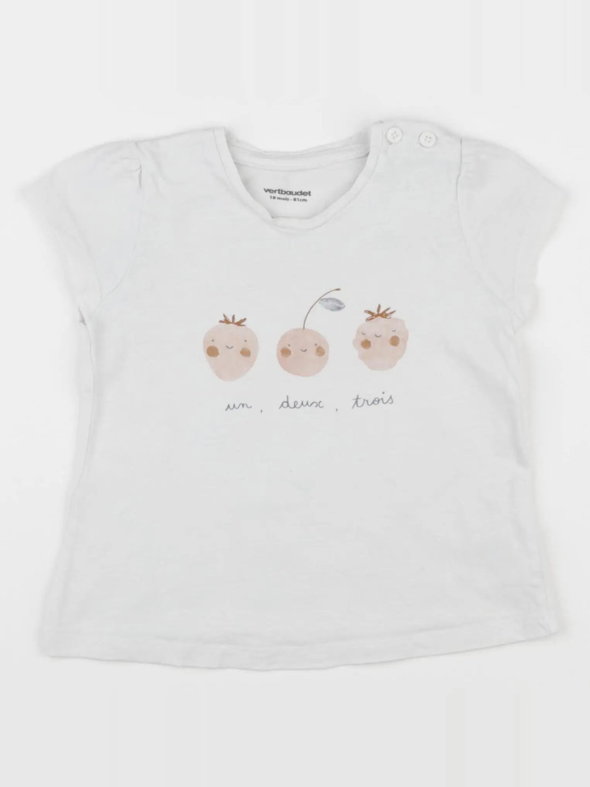 Vertbaudet - tee-shirt blanc - 18 mois