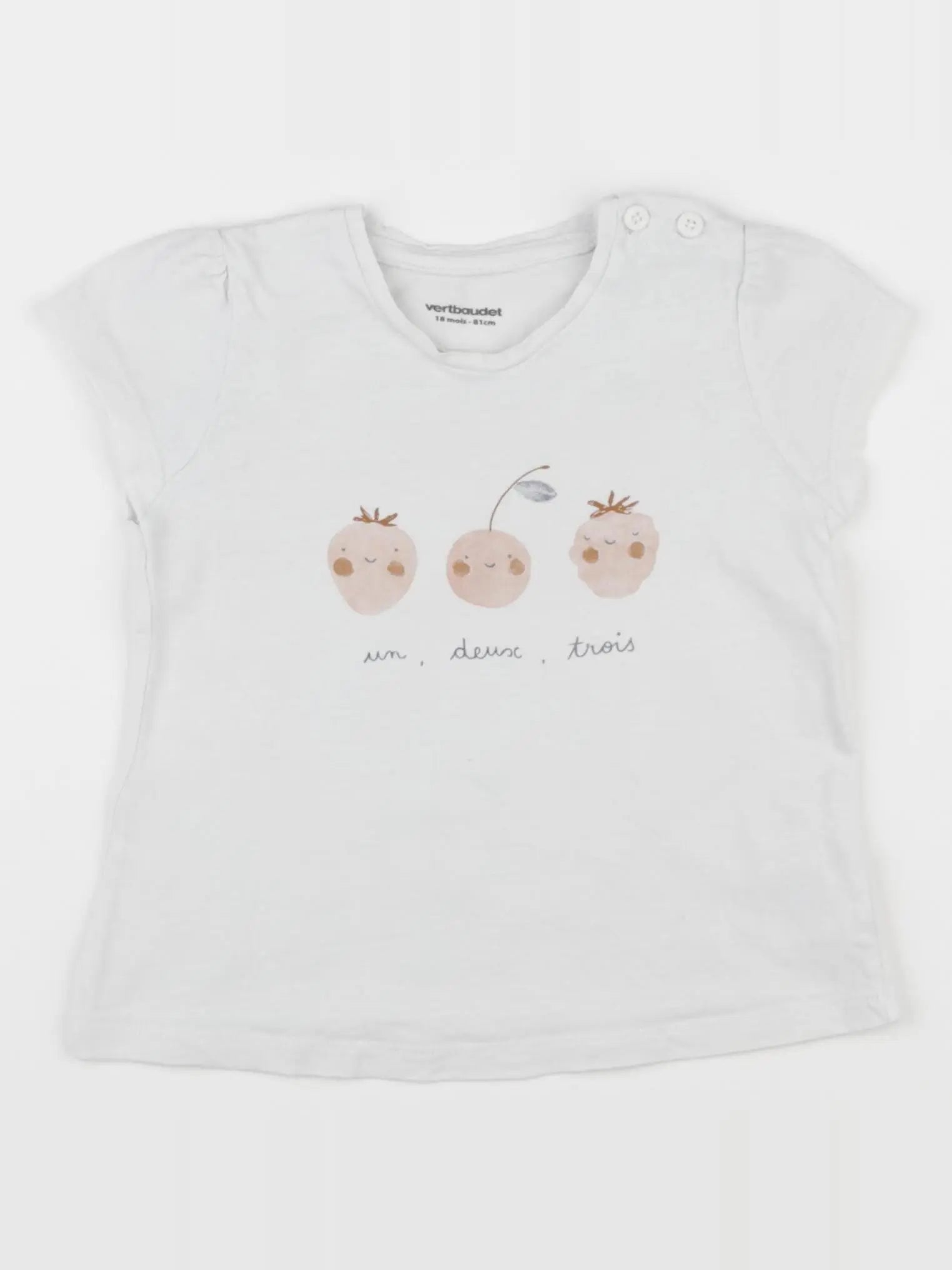 Vertbaudet - tee-shirt blanc - 18 mois