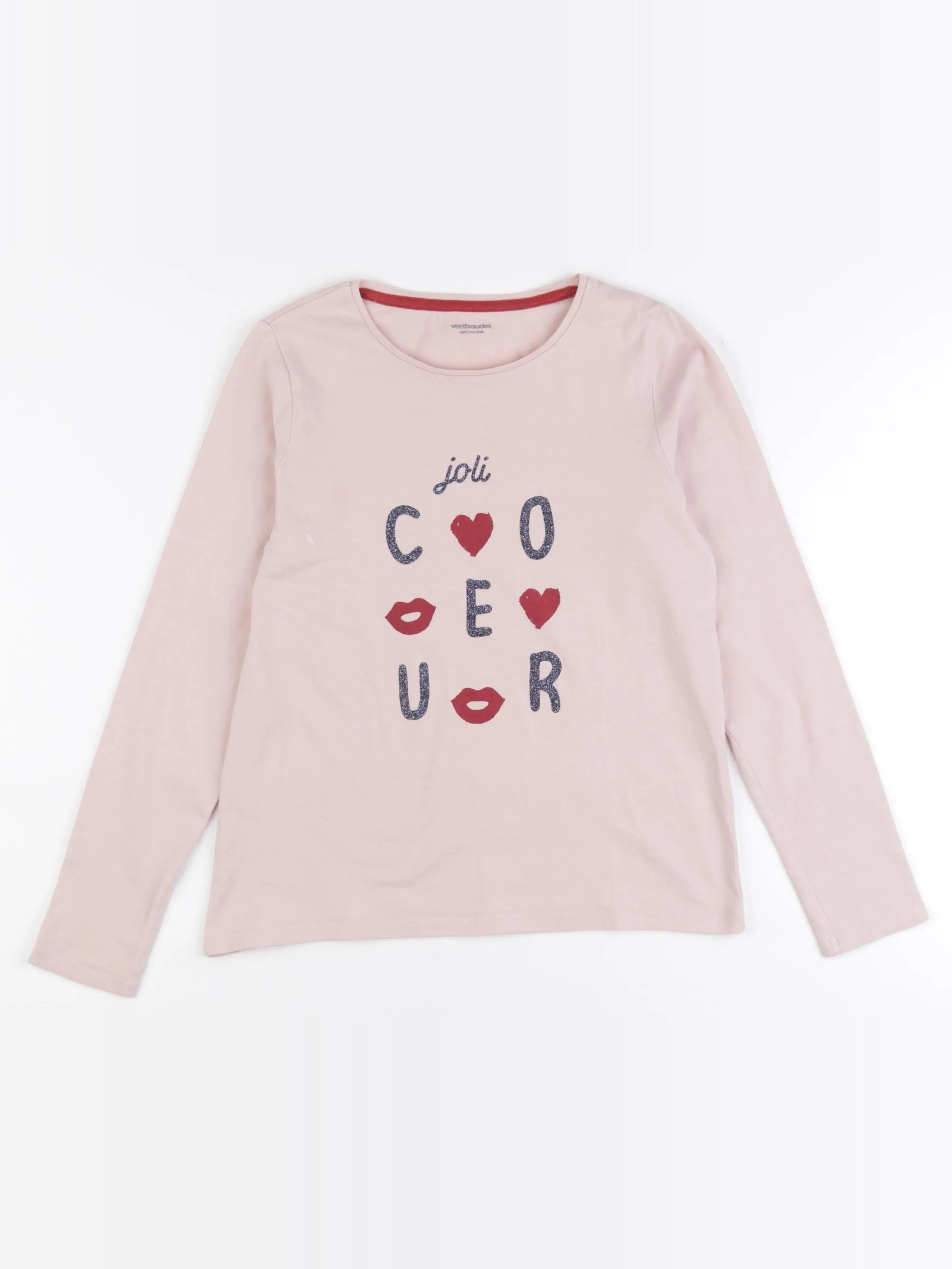 Vertbaudet - tee-shirt rose - 10 ans