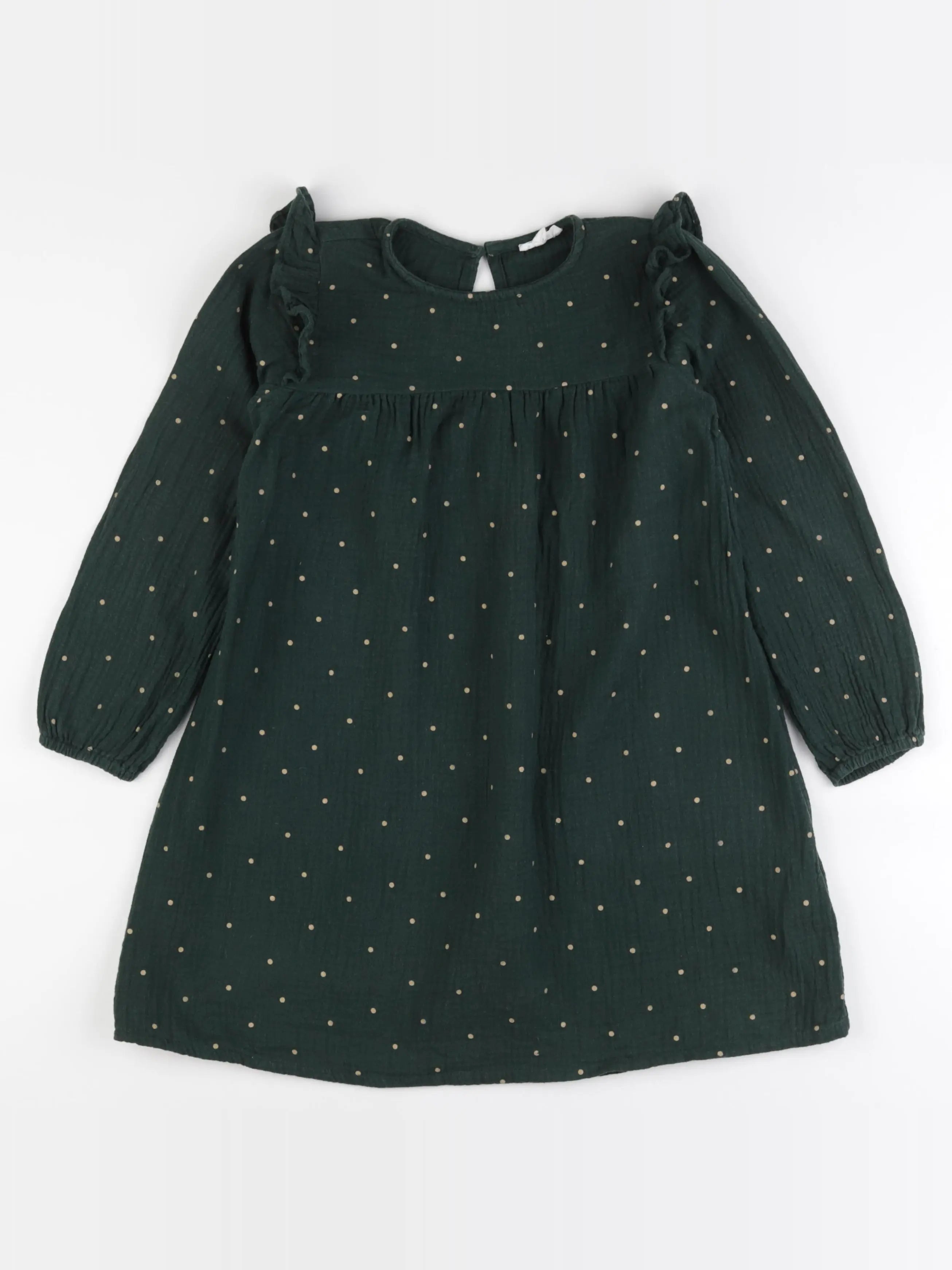 Vertbaudet - robe or, vert - 8 ans