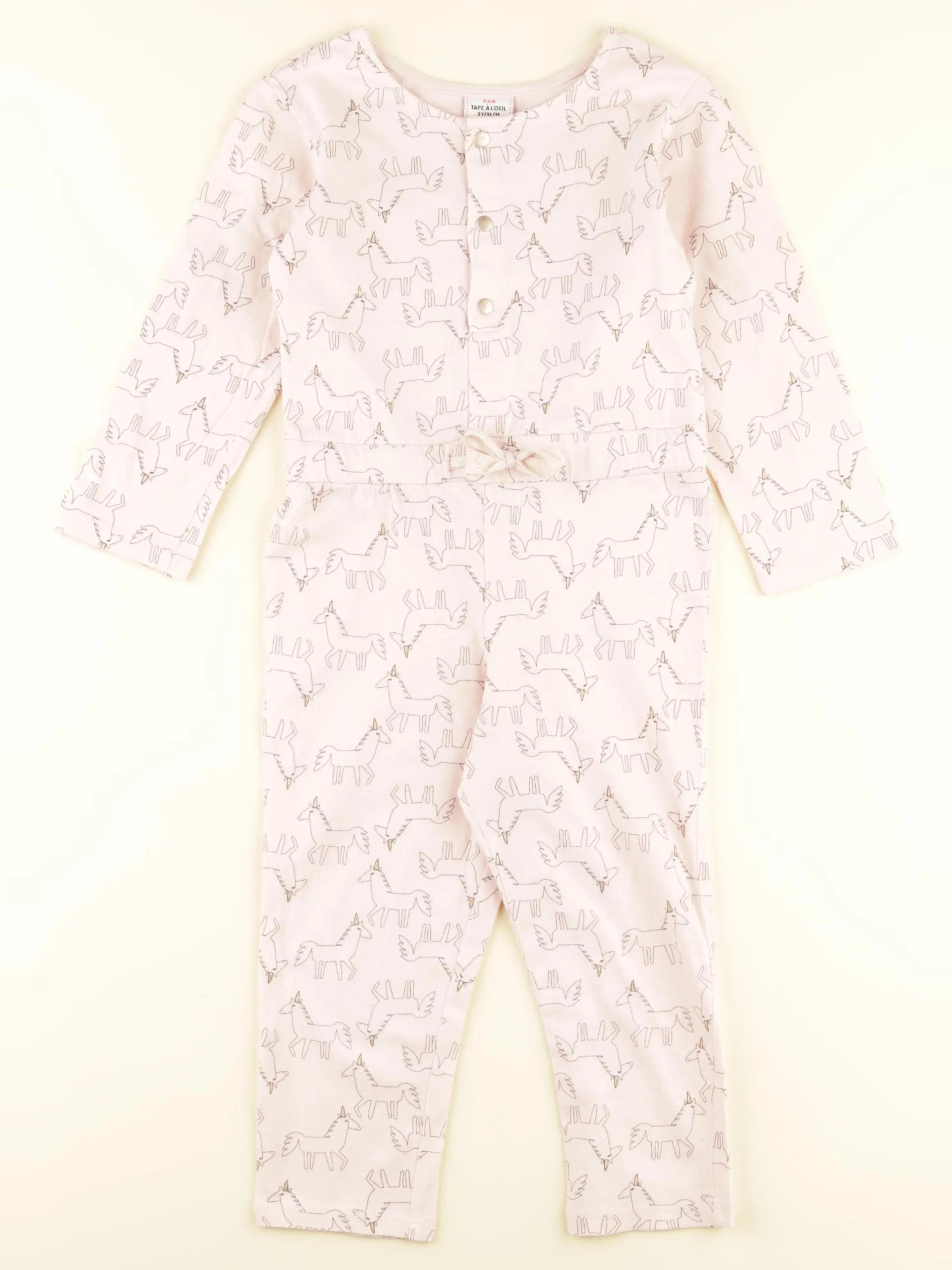 Tape à l'oeil - combinaison coton rose - 3 ans