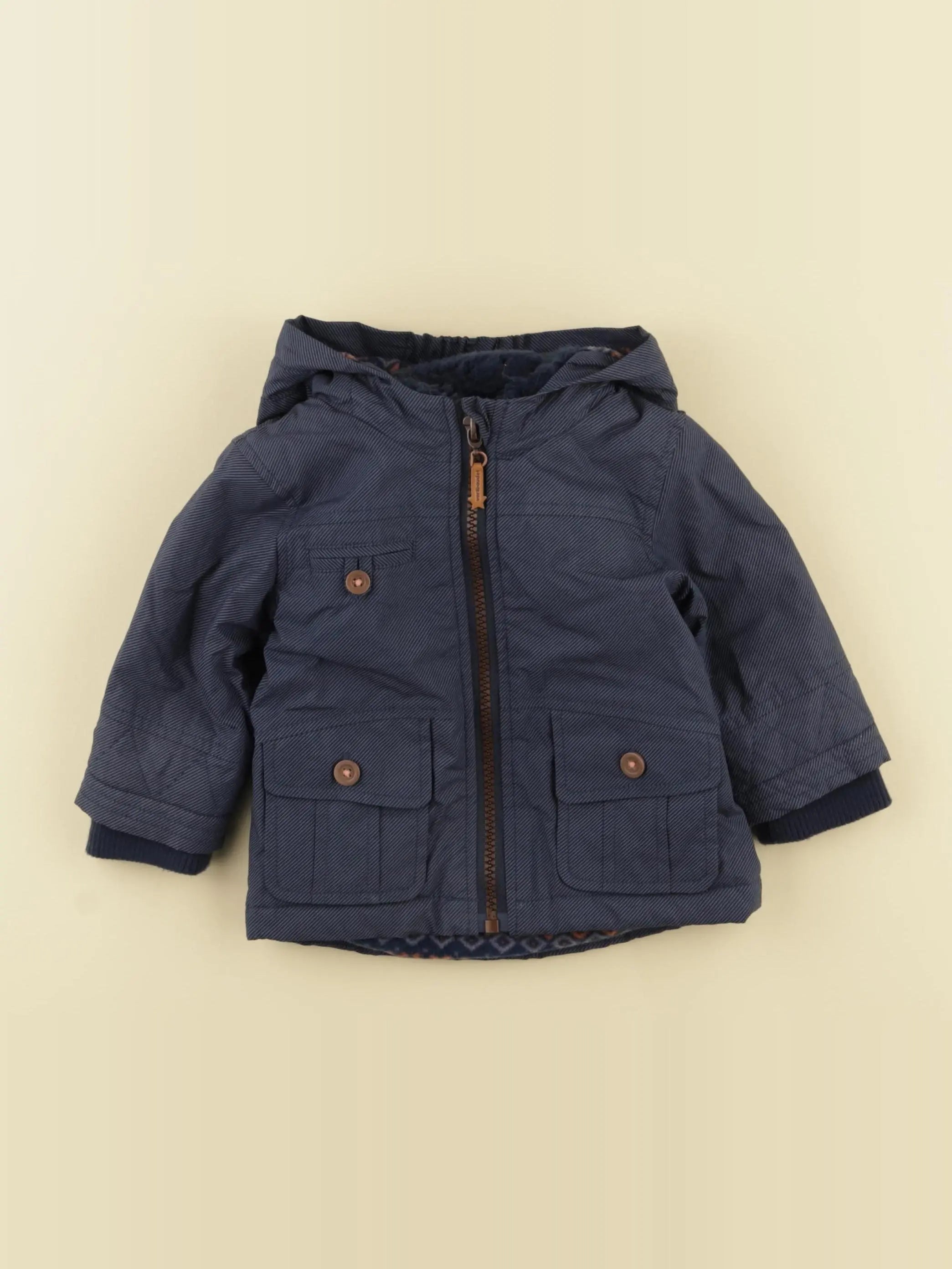 Vertbaudet - parka bleu - 6 mois