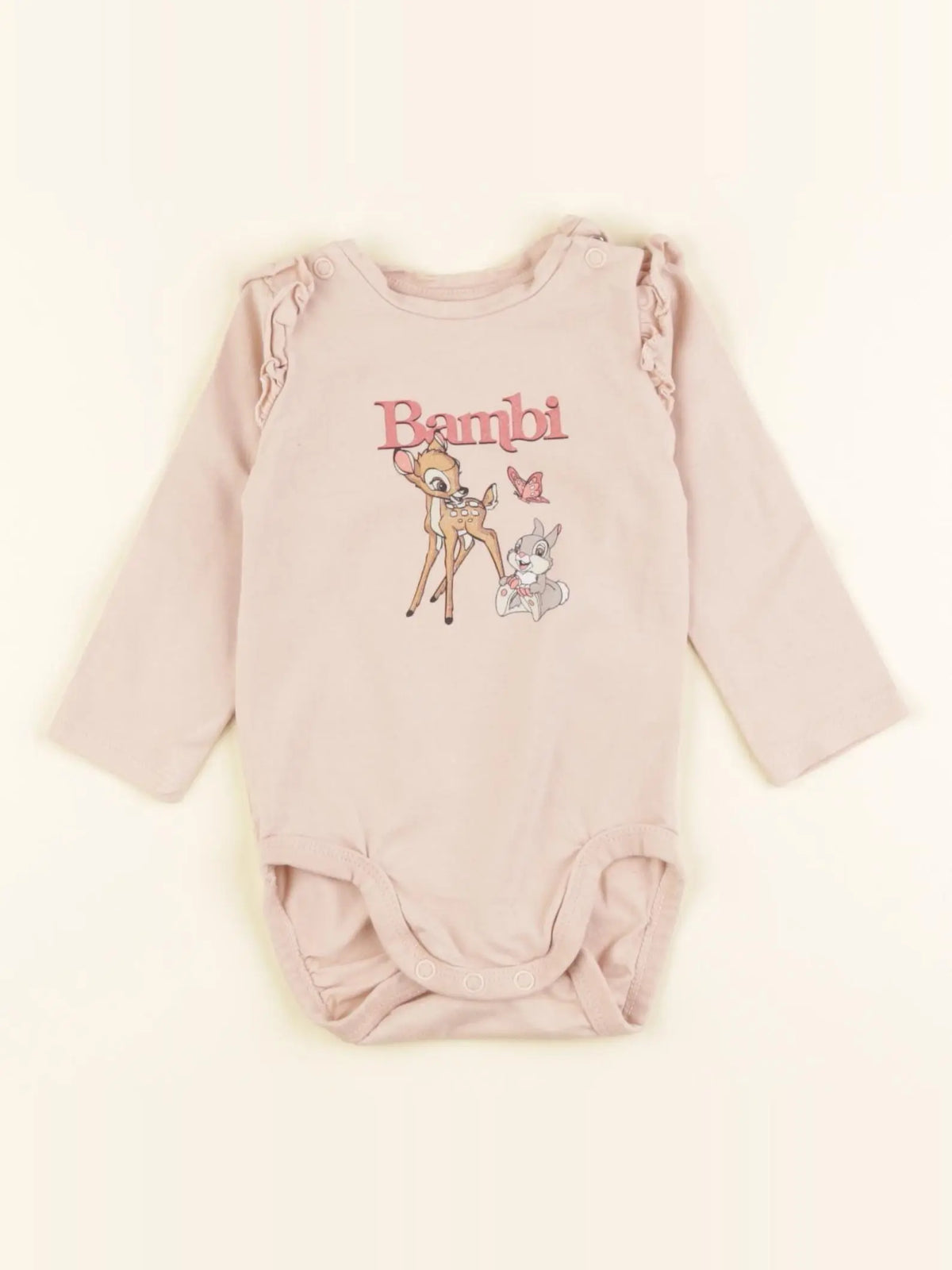 H&M - body tee-shirt rose - 6 mois