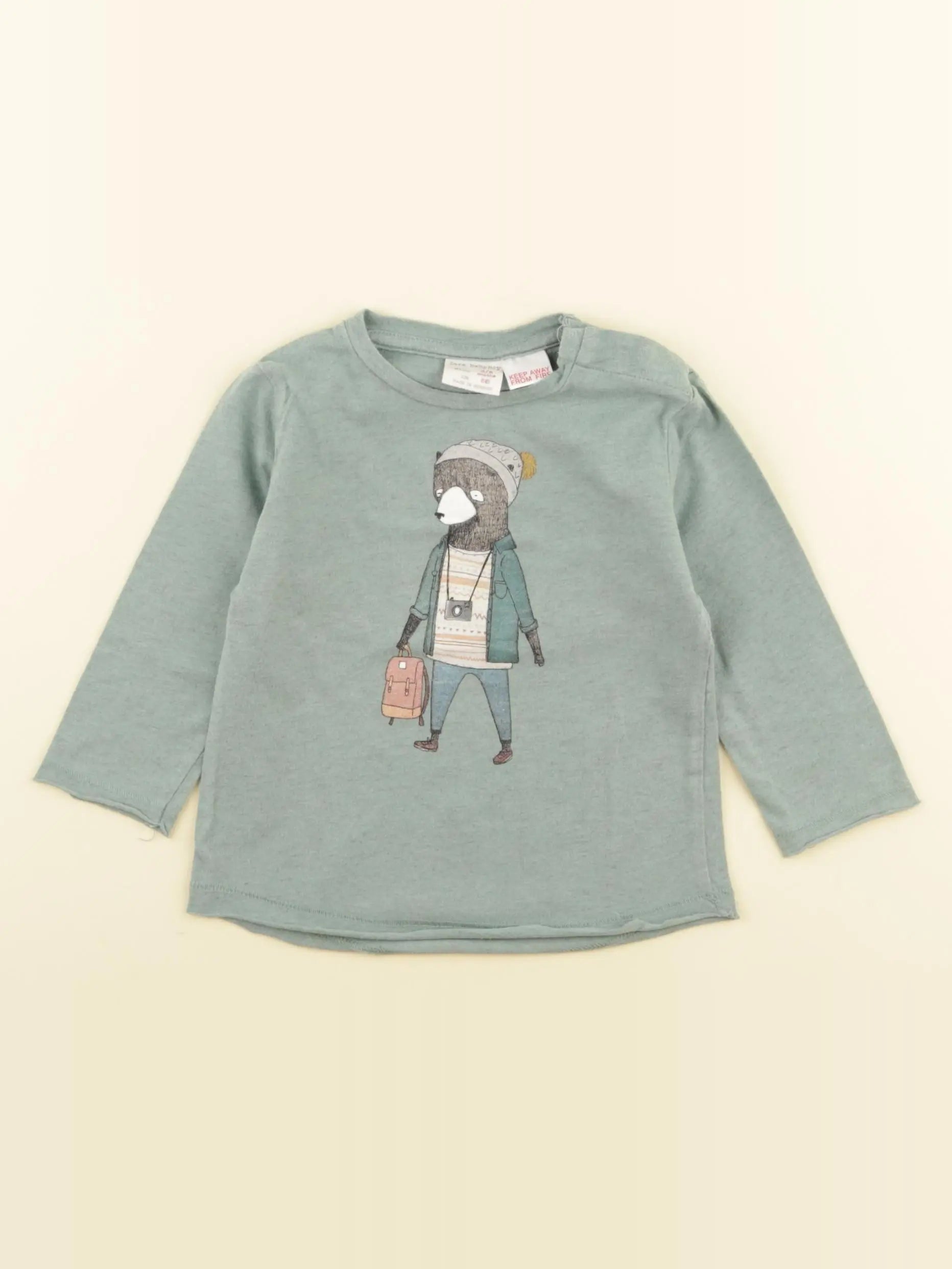 Zara - tee-shirt bleu - 3/6 mois