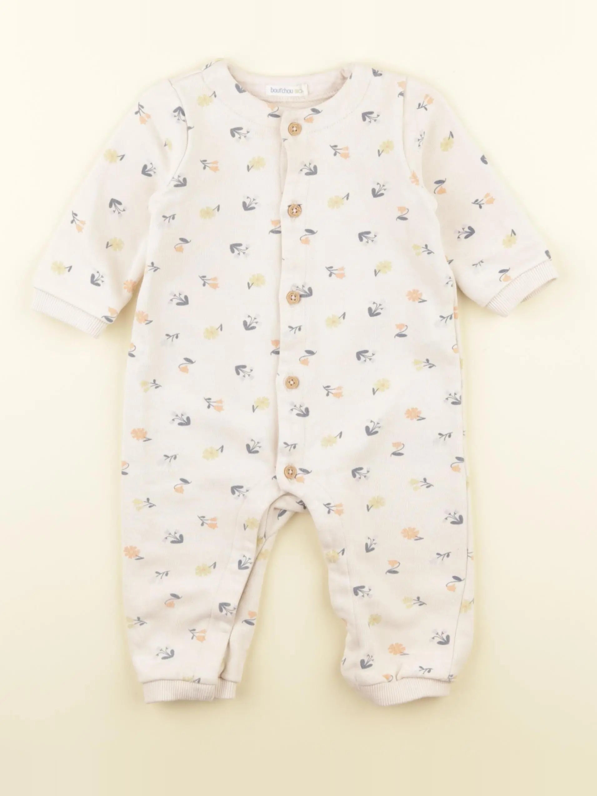 Boutchou - combinaison coton beige - 6 mois