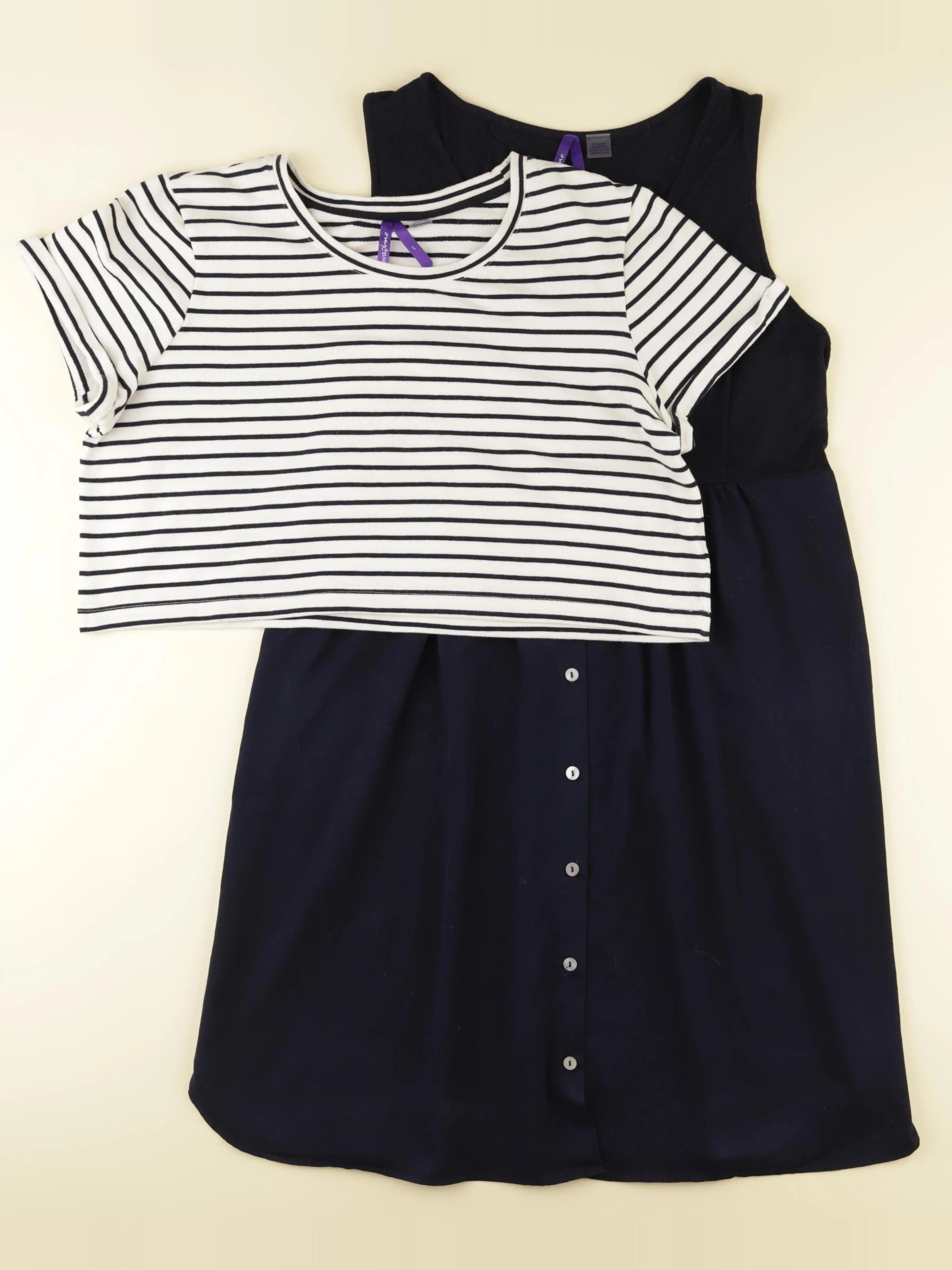 Seraphine - ensemble 2 pieces allaitement bleu, blanc - l