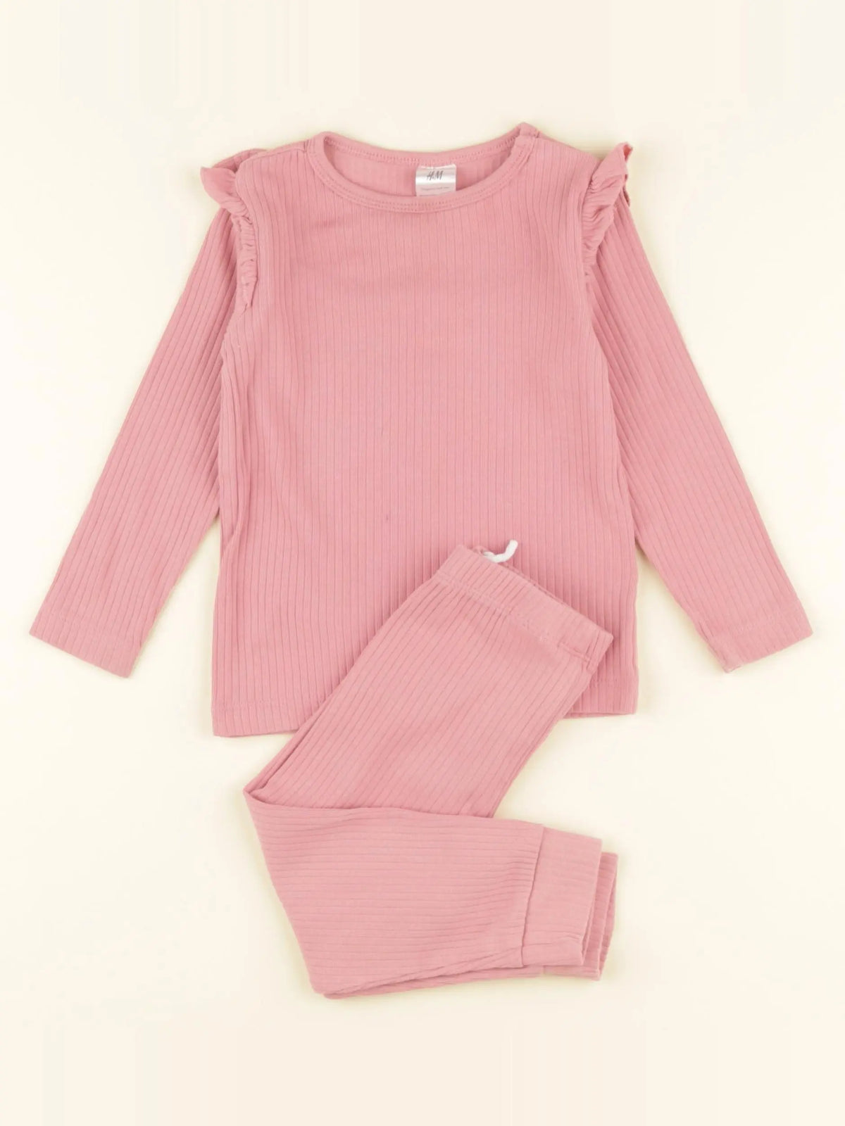 H&M - pyjama coton rose - 9/12 mois
