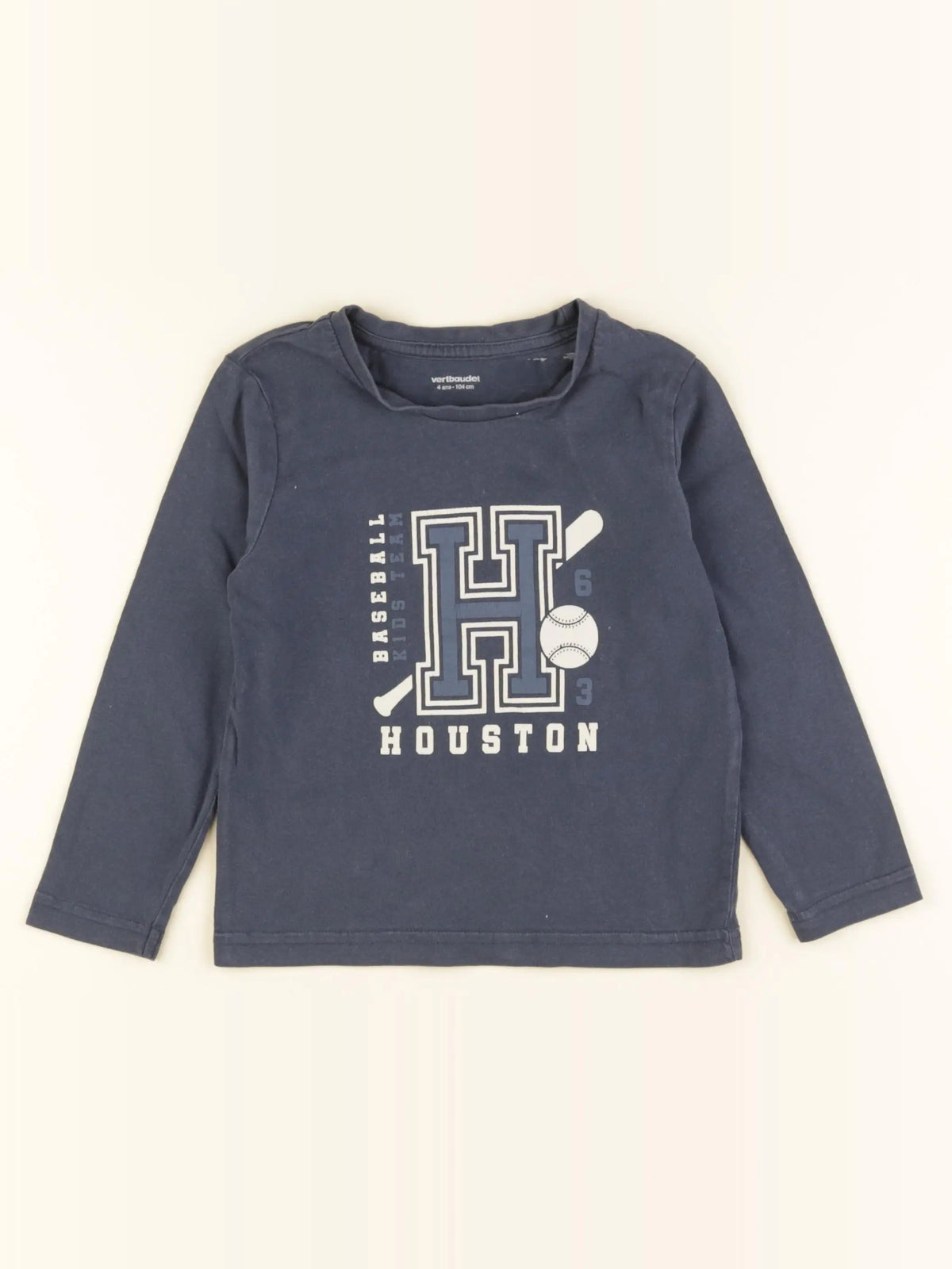 Vertbaudet - tee-shirt bleu - 4 ans