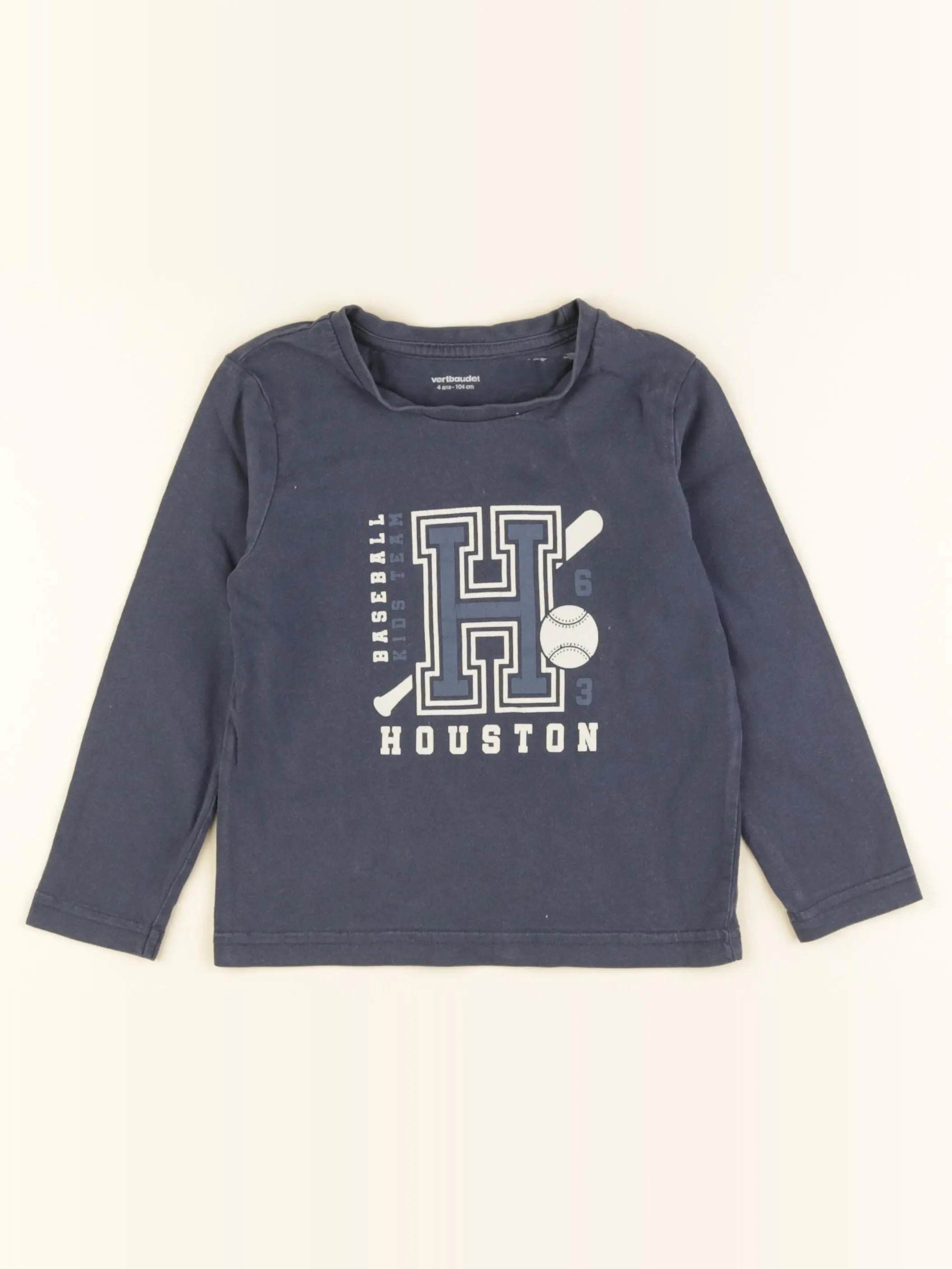 Vertbaudet - tee-shirt bleu - 4 ans