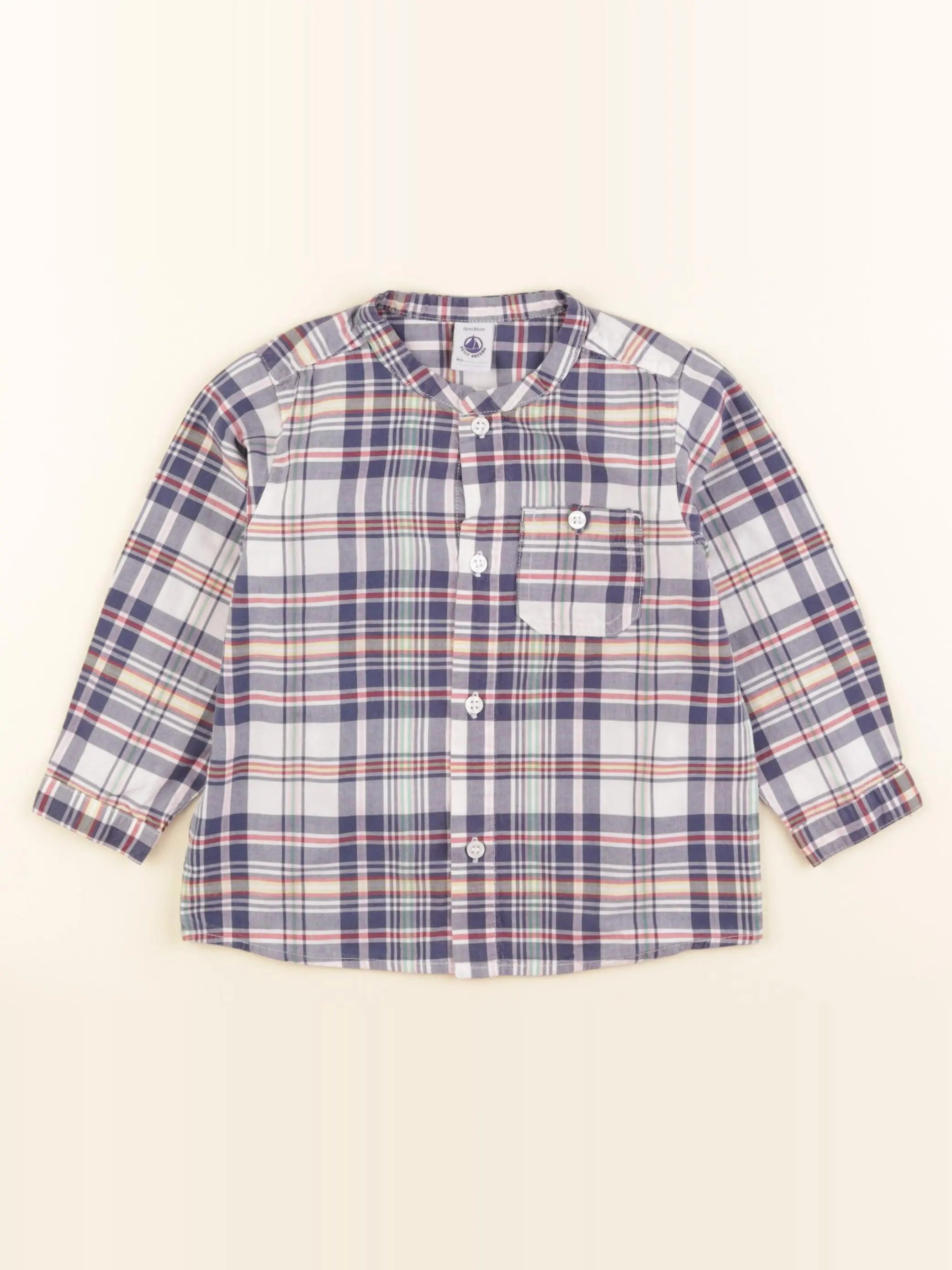 Petit Bateau - chemise multicolore - 24 mois