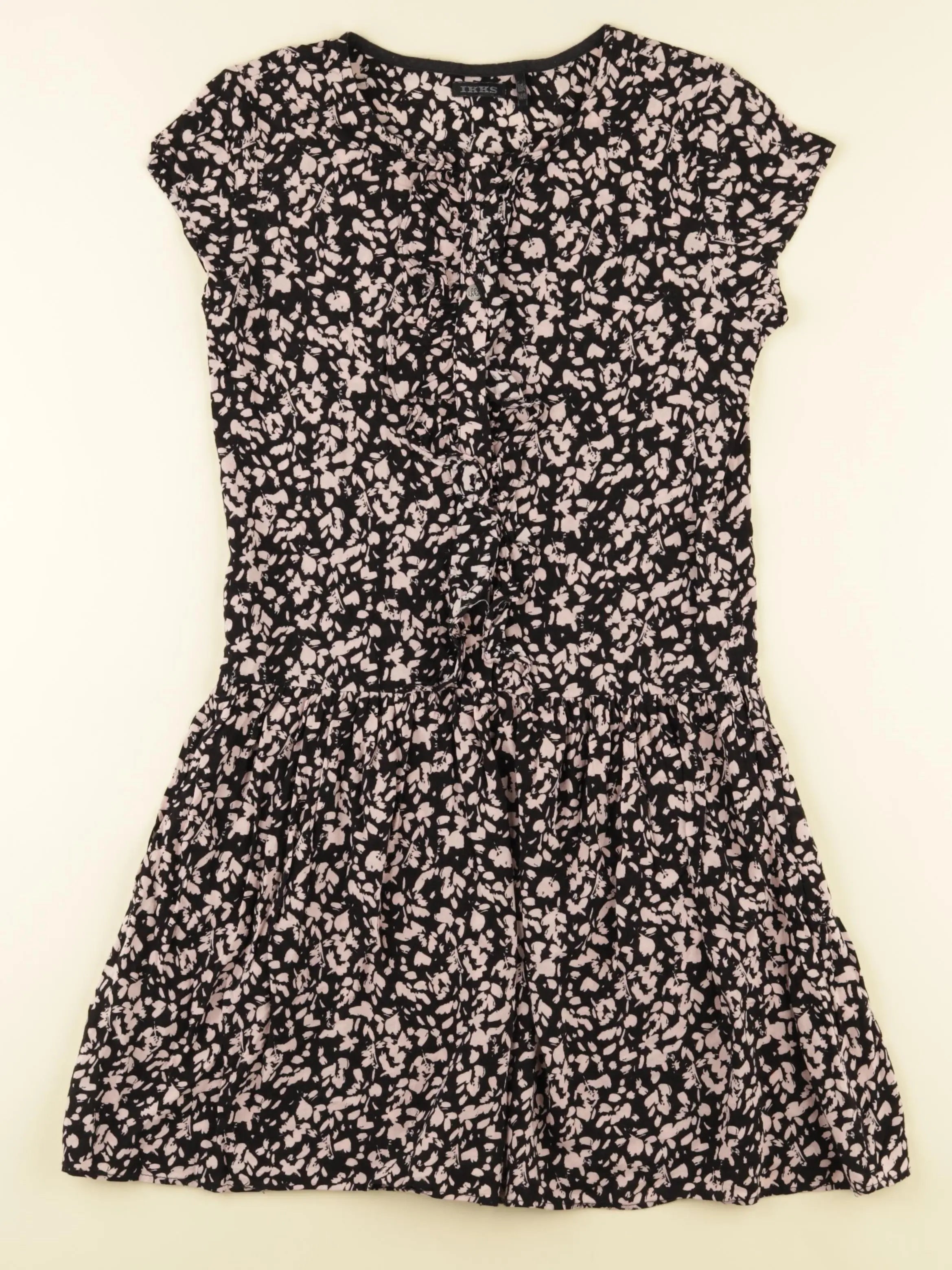 IKKS - robe noir, rose - 10 ans