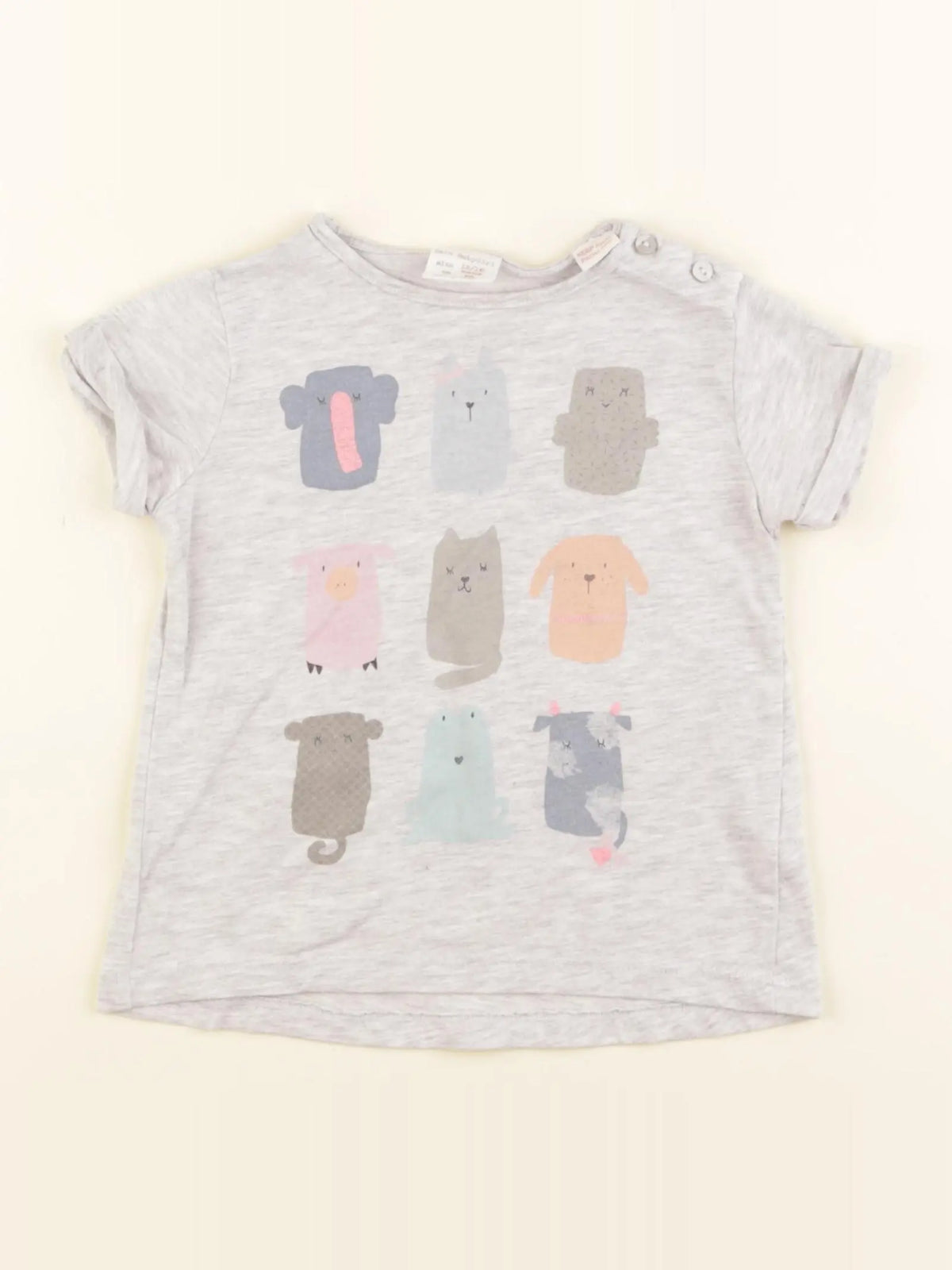Zara - tee-shirt gris - 12/18 mois