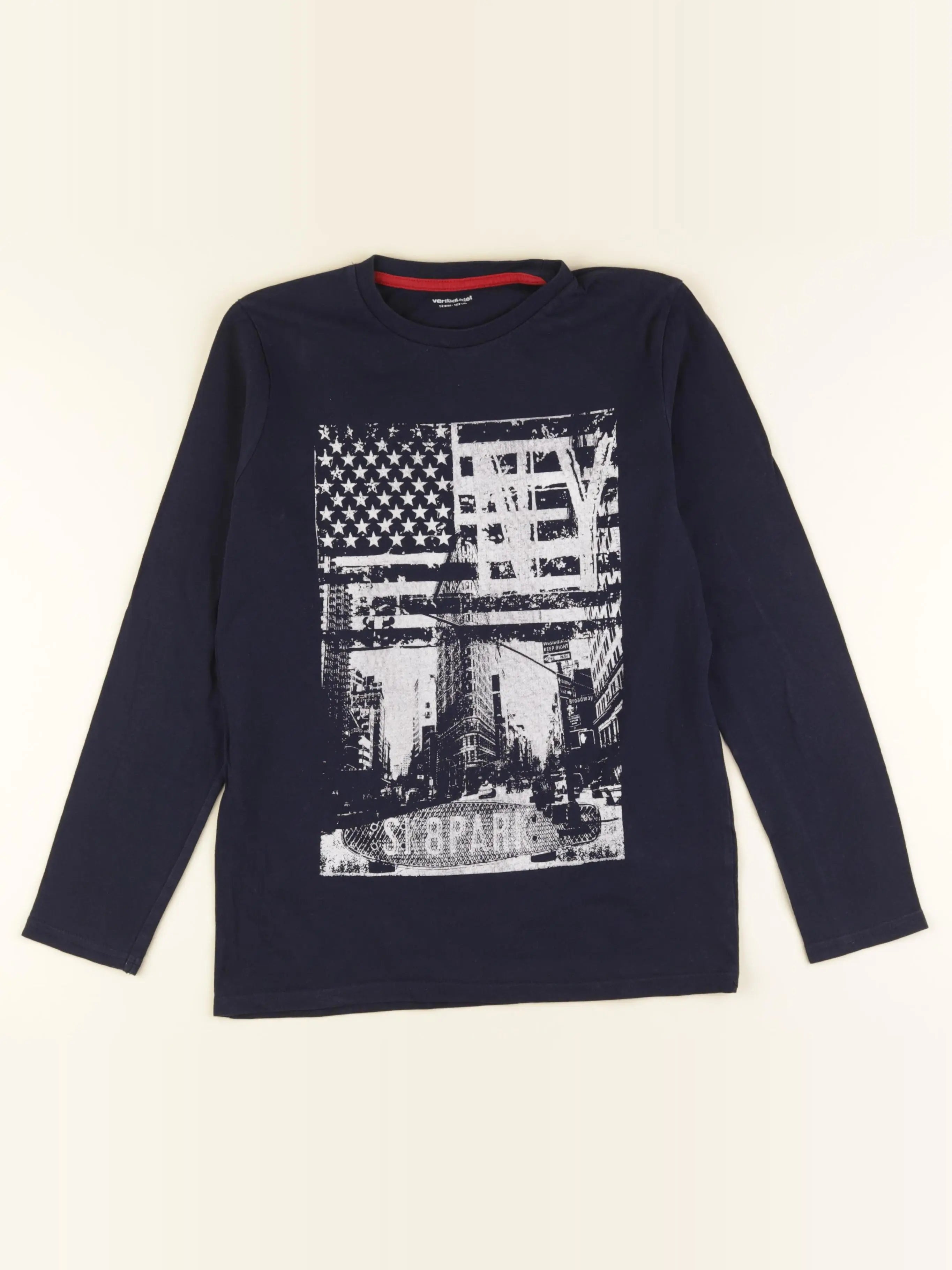 Vertbaudet - tee-shirt bleu - 12 ans