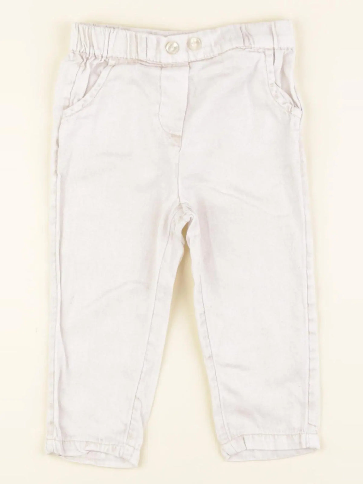 Vertbaudet - pantalon blanc, or - 18 mois