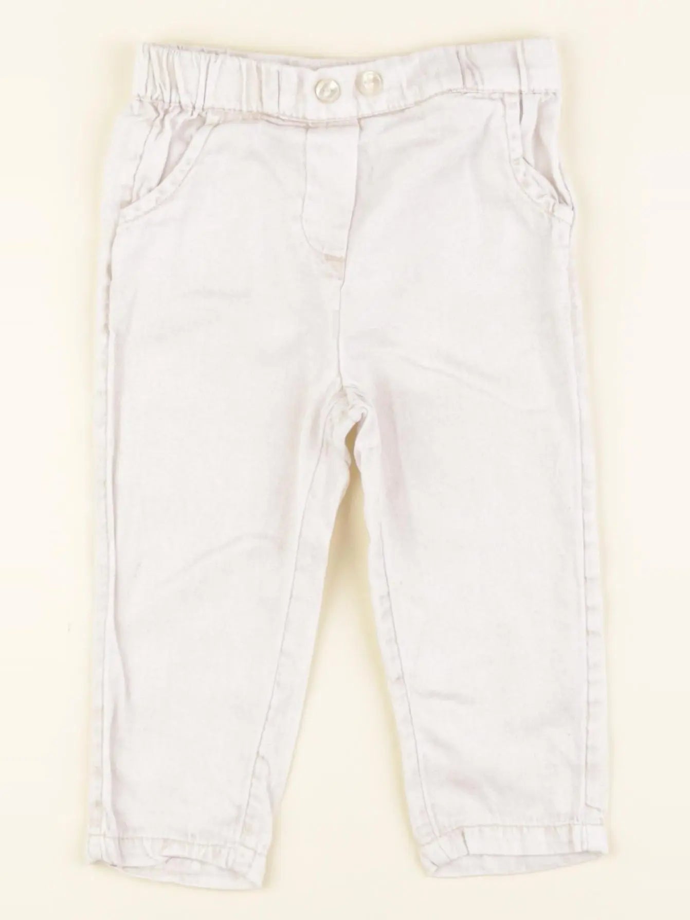 Vertbaudet - pantalon blanc, or - 18 mois