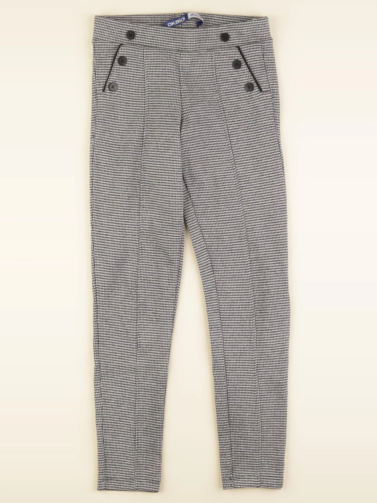 Okaidi - jegging beige, noir - 10 ans