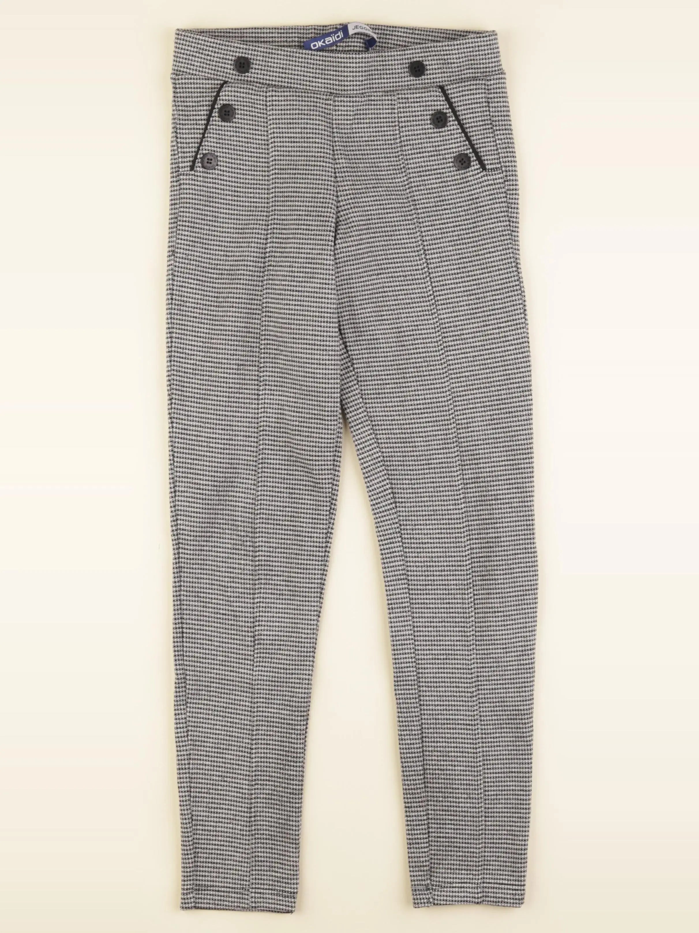 Okaidi - jegging beige, noir - 10 ans