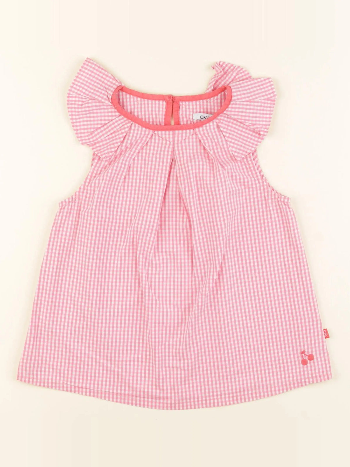 Okaidi - blouse blanc, rose - 6 ans
