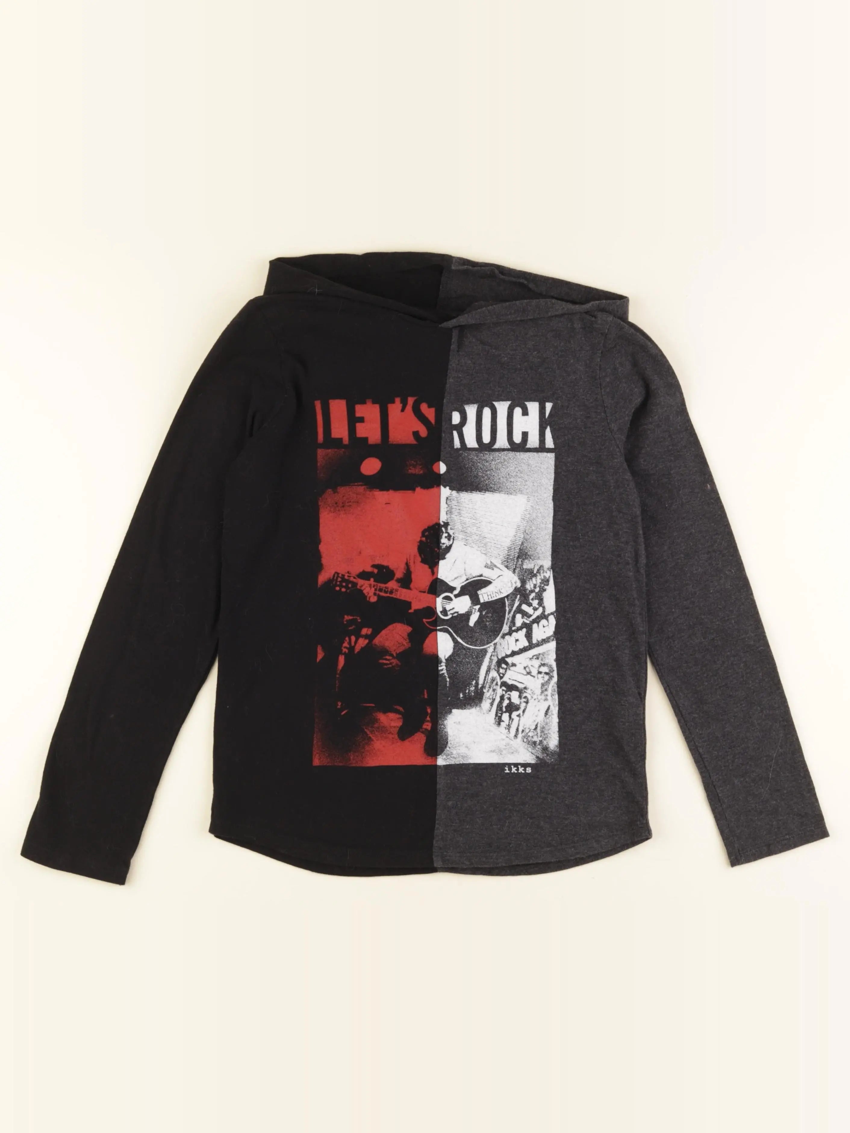 IKKS - tee-shirt noir, gris - 10 ans