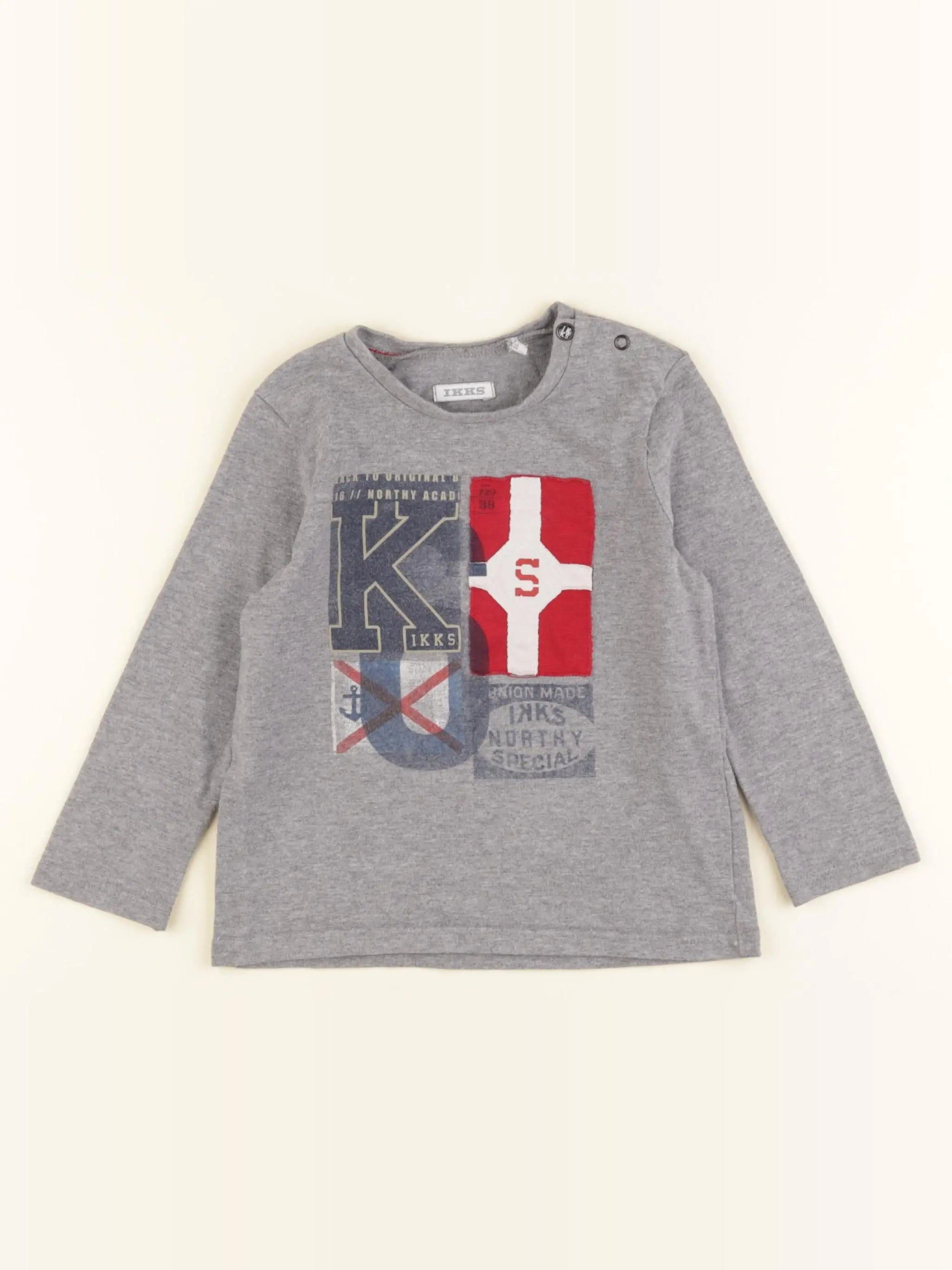 IKKS - tee-shirt gris - 2 ans