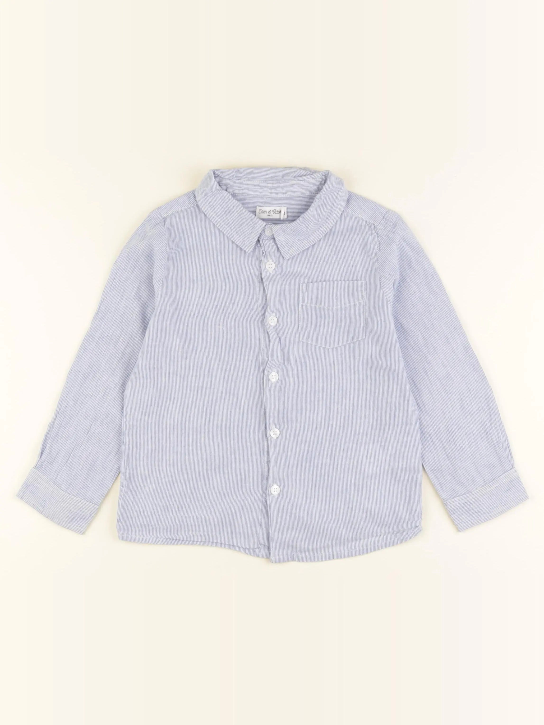 Eden & Victor - chemise bleu - 4 ans