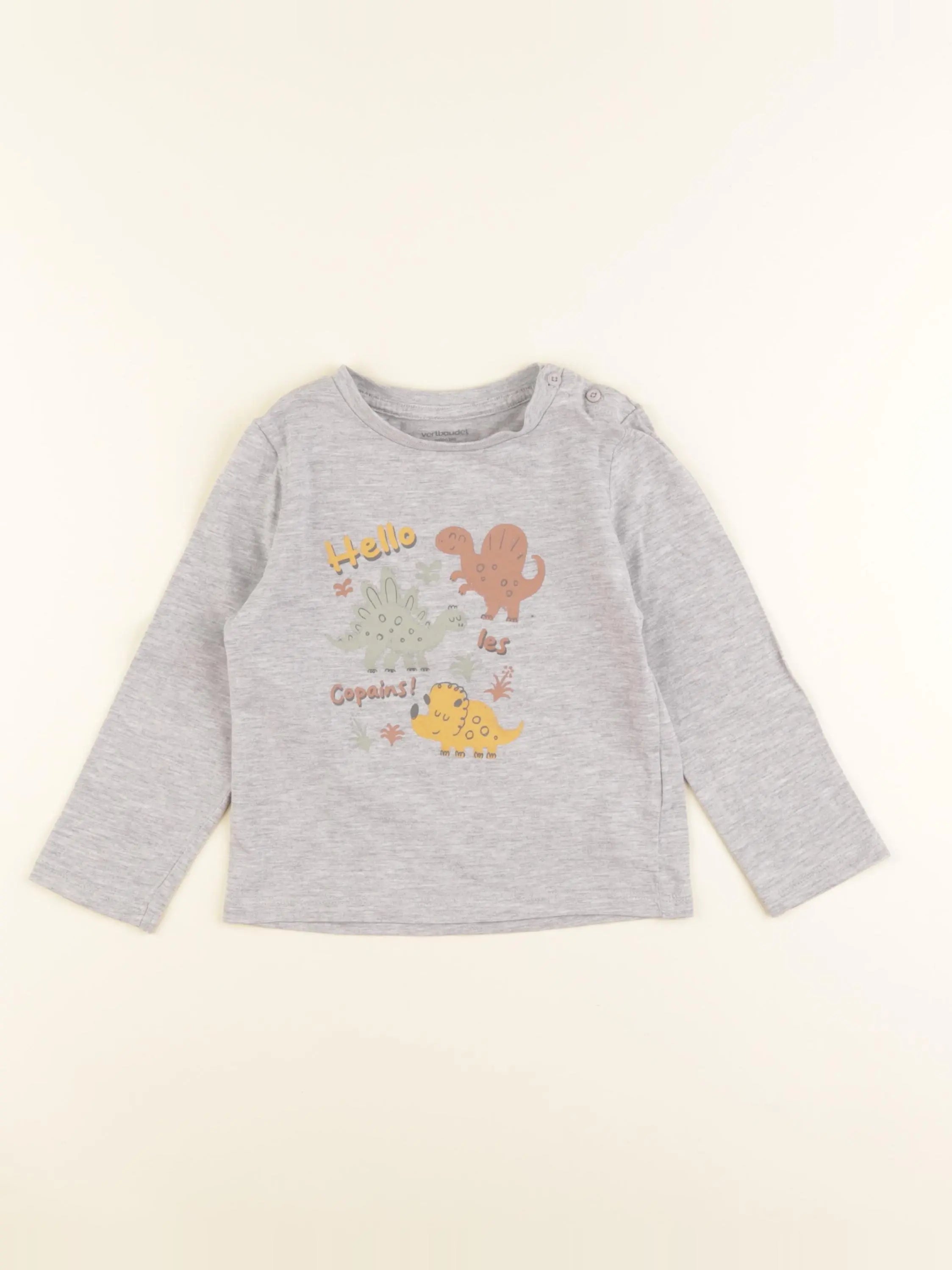 Vertbaudet - tee-shirt gris - 24 mois