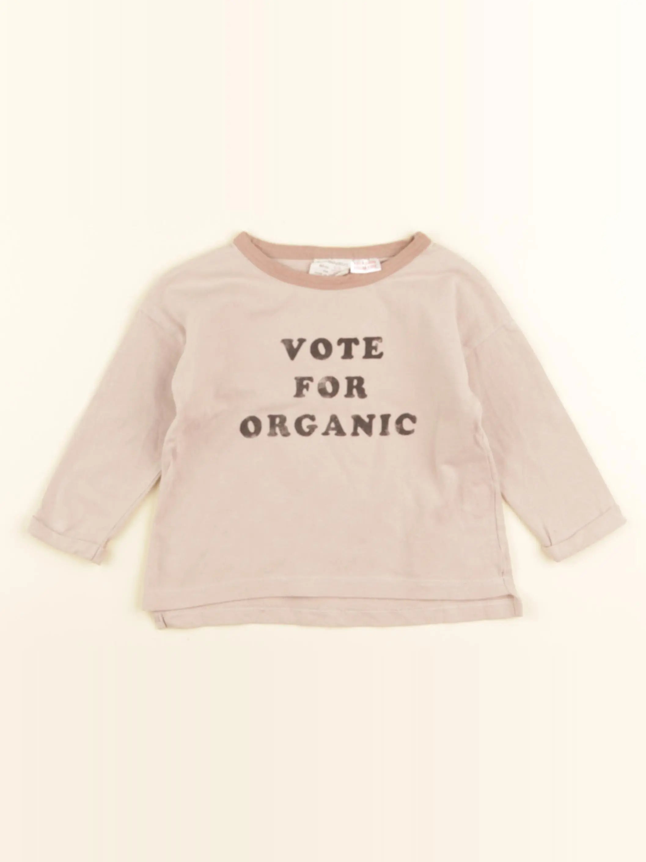 Zara - tee-shirt beige - 6/9 mois