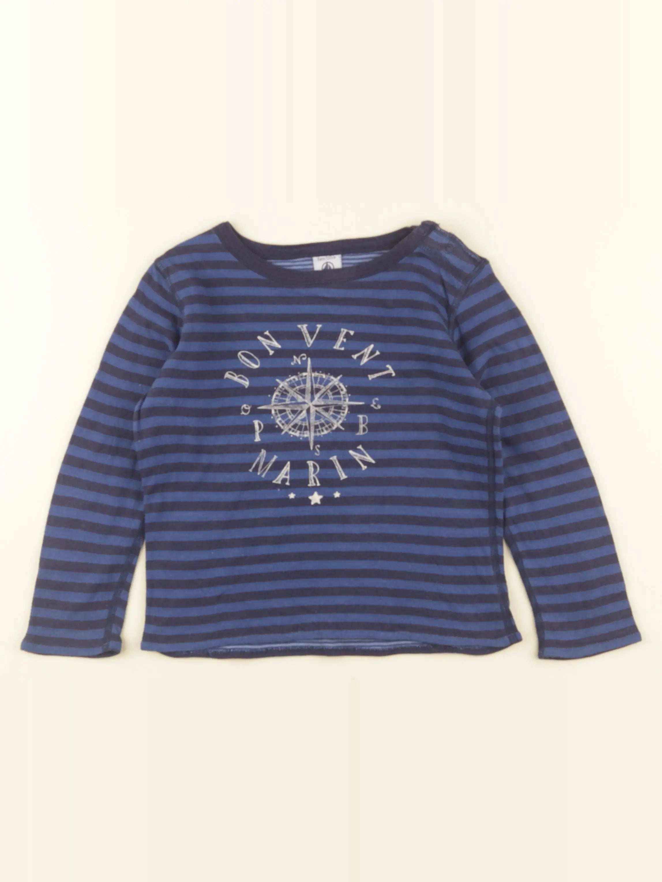 Petit Bateau - tee-shirt bleu - 5 ans
