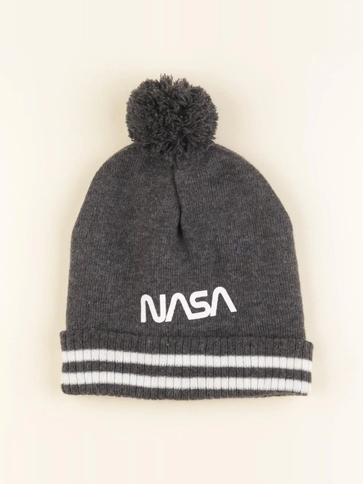 Vertbaudet - bonnet gris, blanc - 12 ans