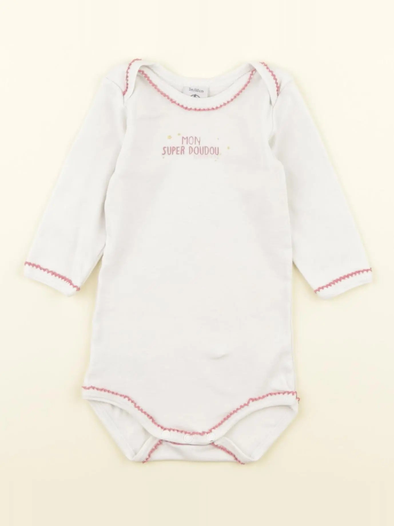 Petit Bateau - body blanc - 3 mois