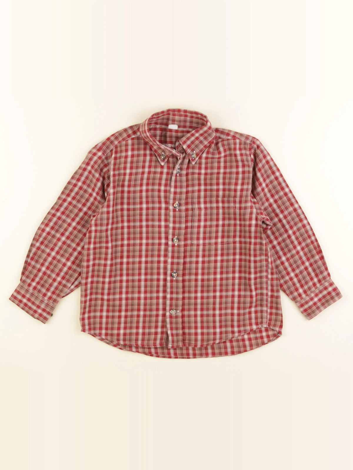 Cyrillus - chemise marron, rouge - 4 ans