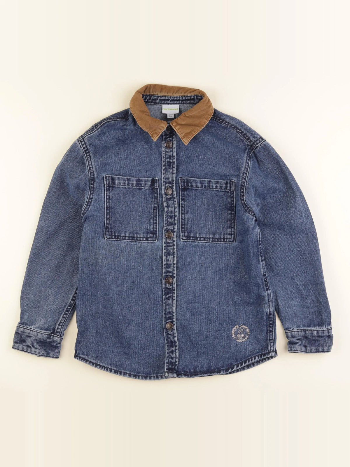 Vertbaudet - chemise bleu, marron - 10 ans