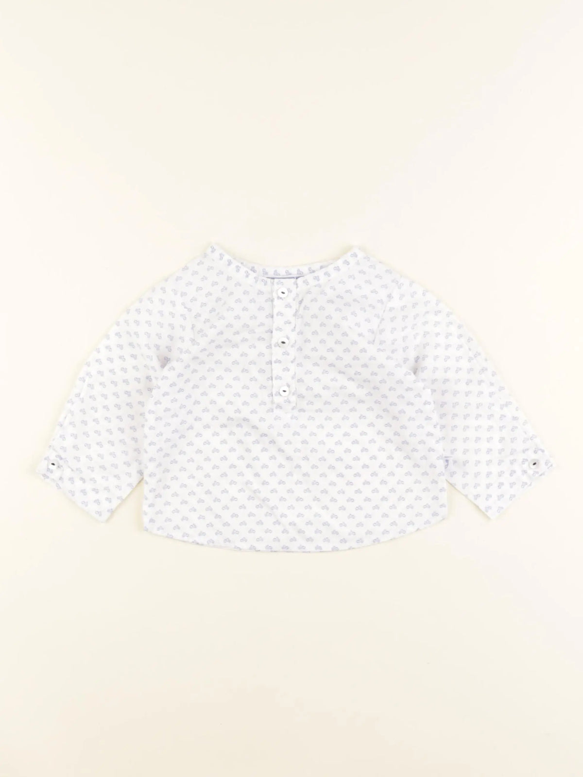 Jacadi - chemise blanc, bleu - 6 mois