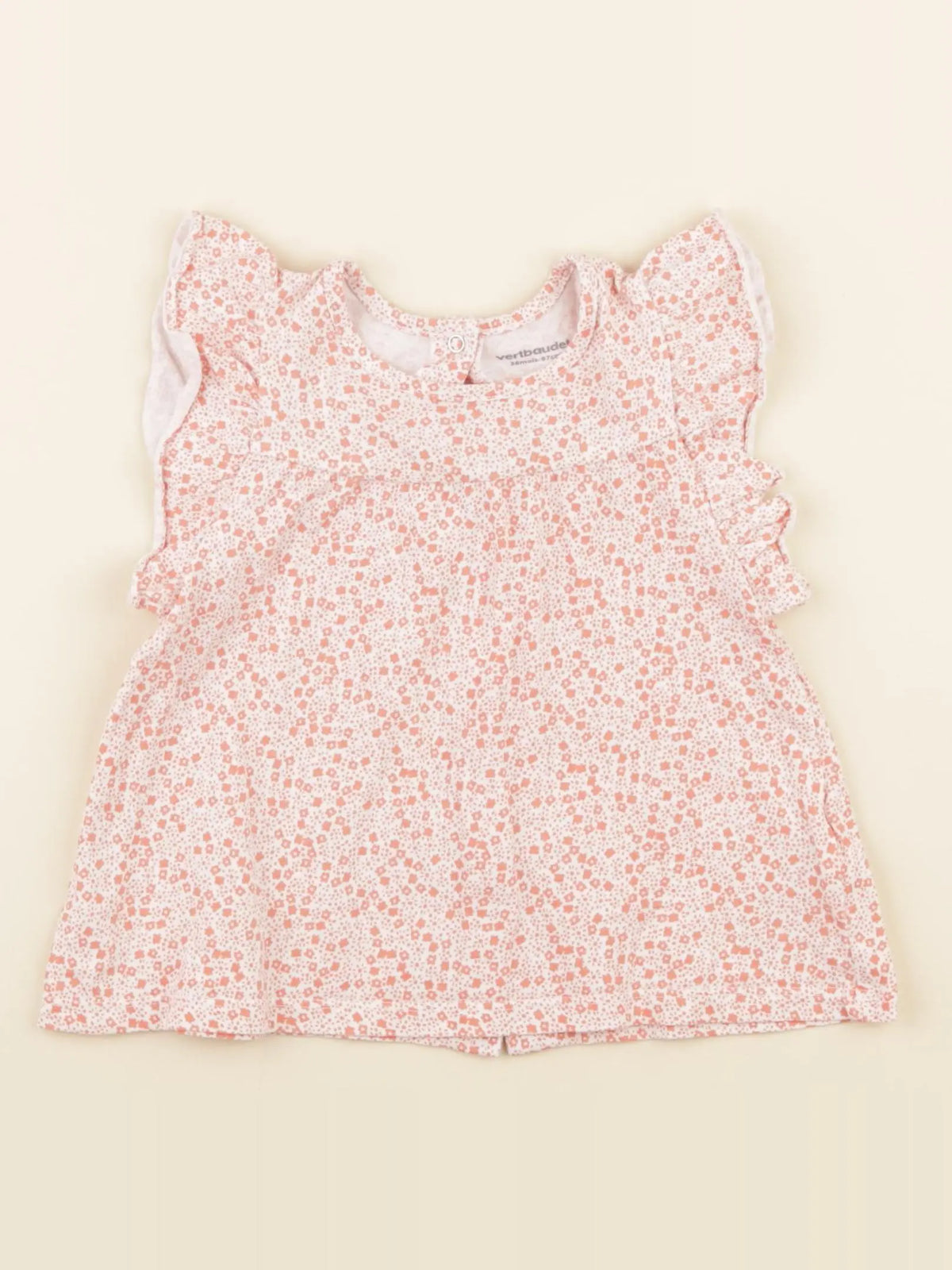 Vertbaudet - tee-shirt blanc, orange - 36 mois
