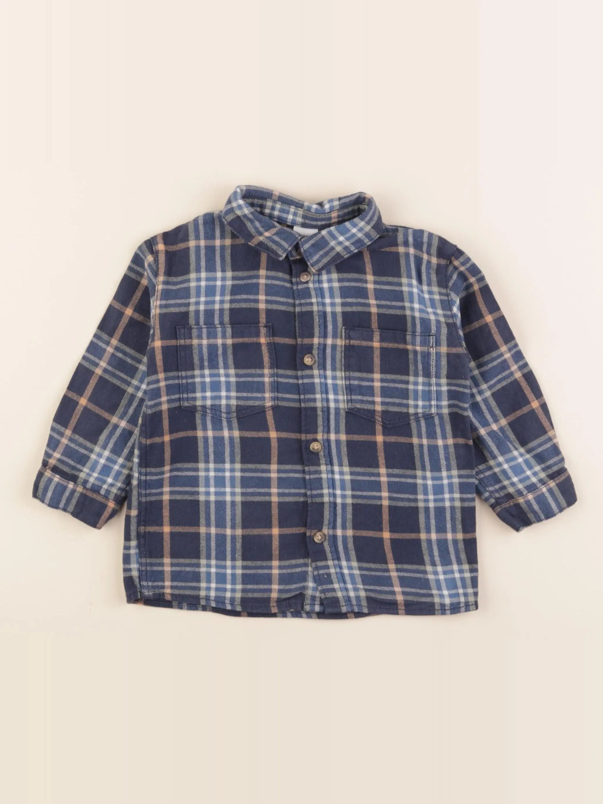 H&M - chemise bleu - 12 mois