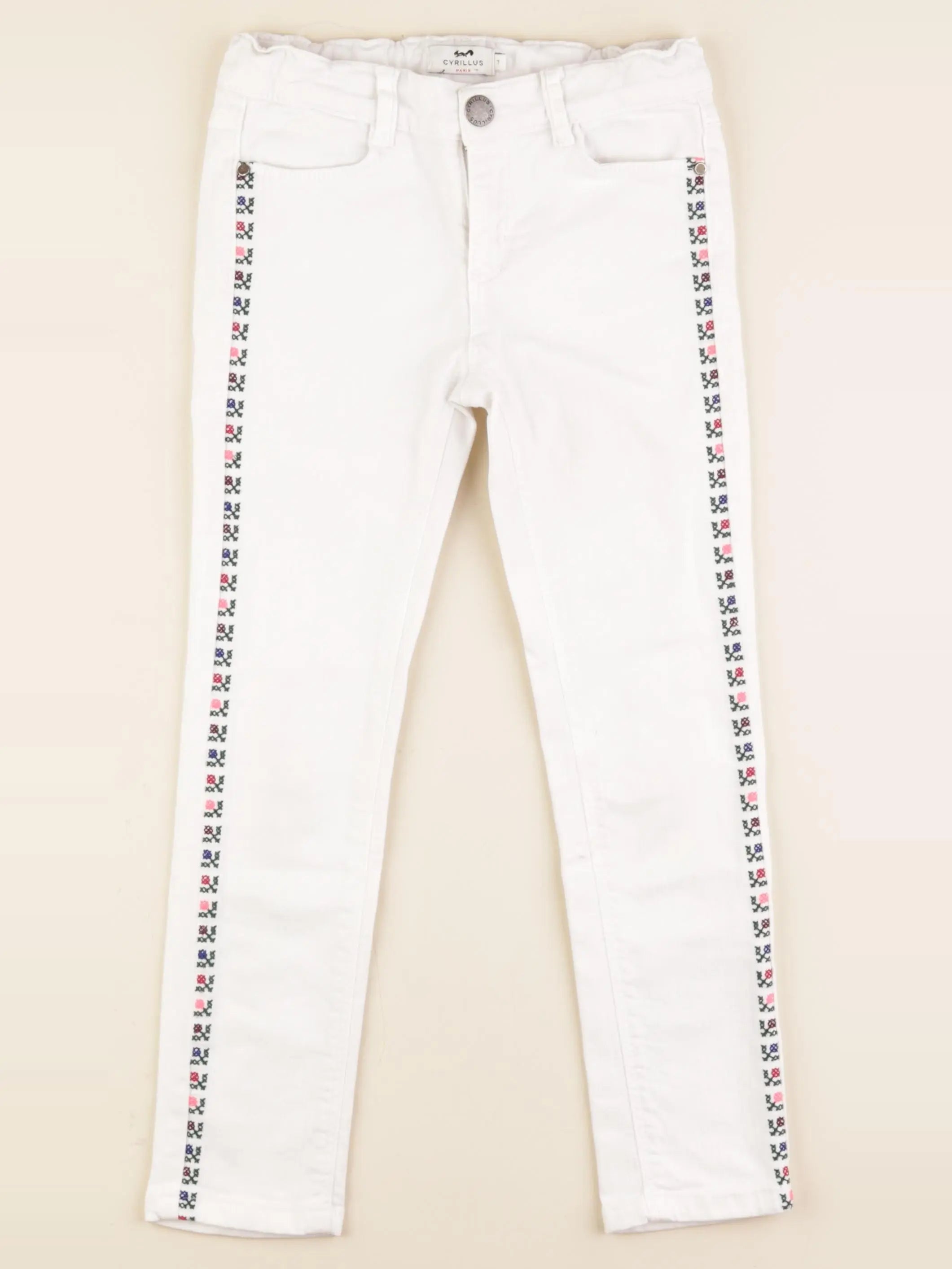 Cyrillus - pantalon blanc - 7 ans