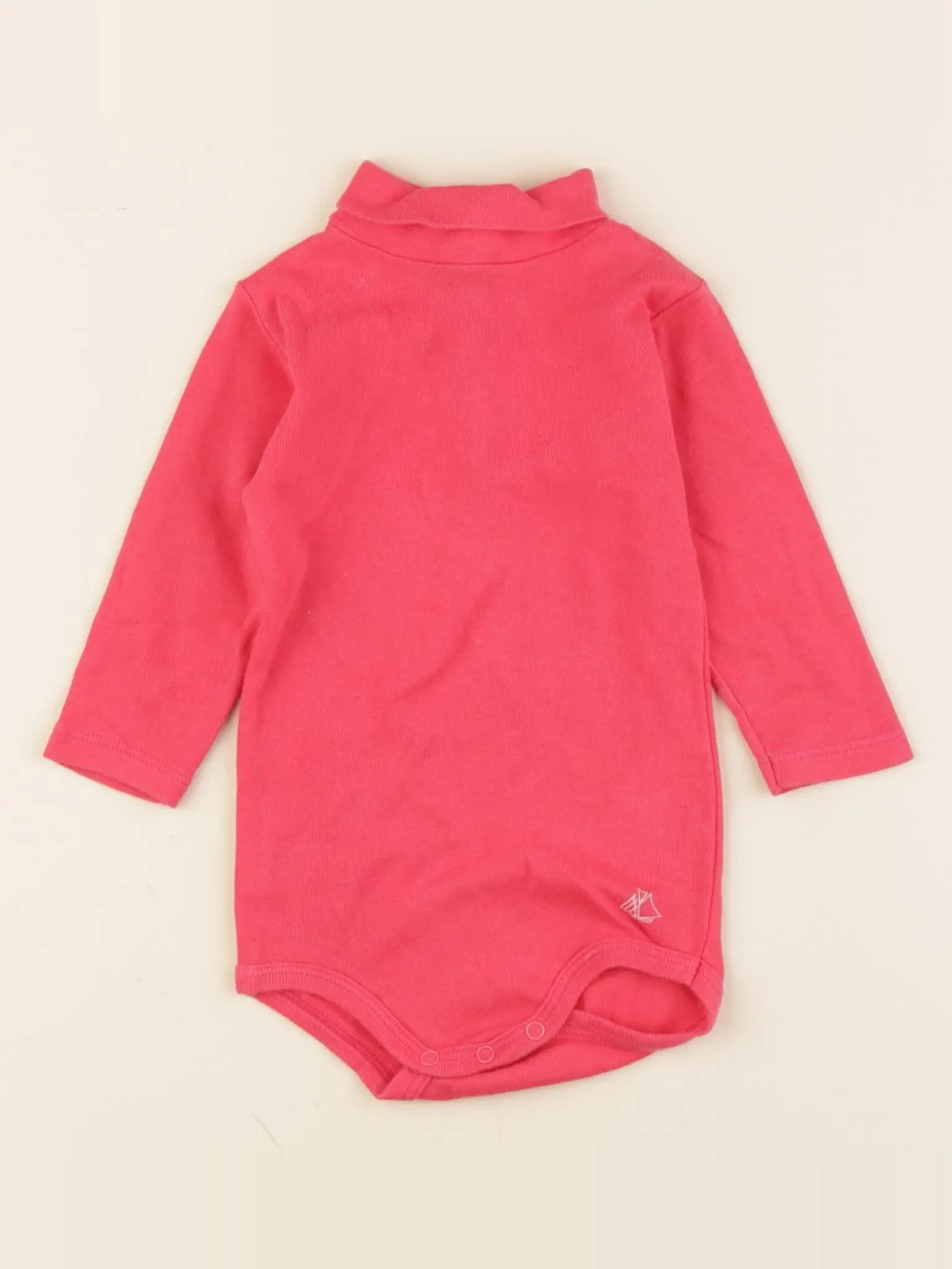 Petit Bateau - body à col rose - 6 mois