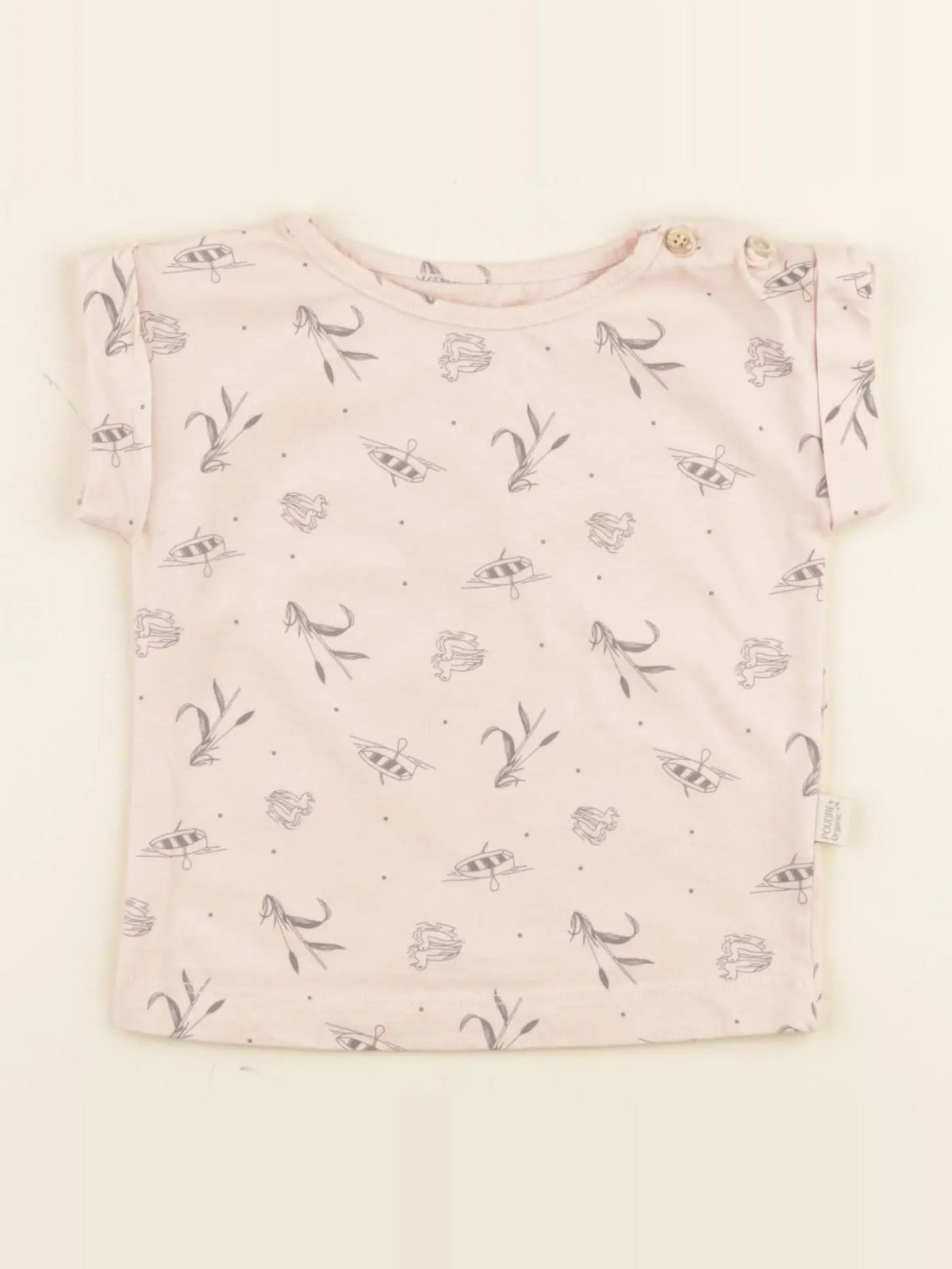 Poudre Organic - tee-shirt rose - 12 mois