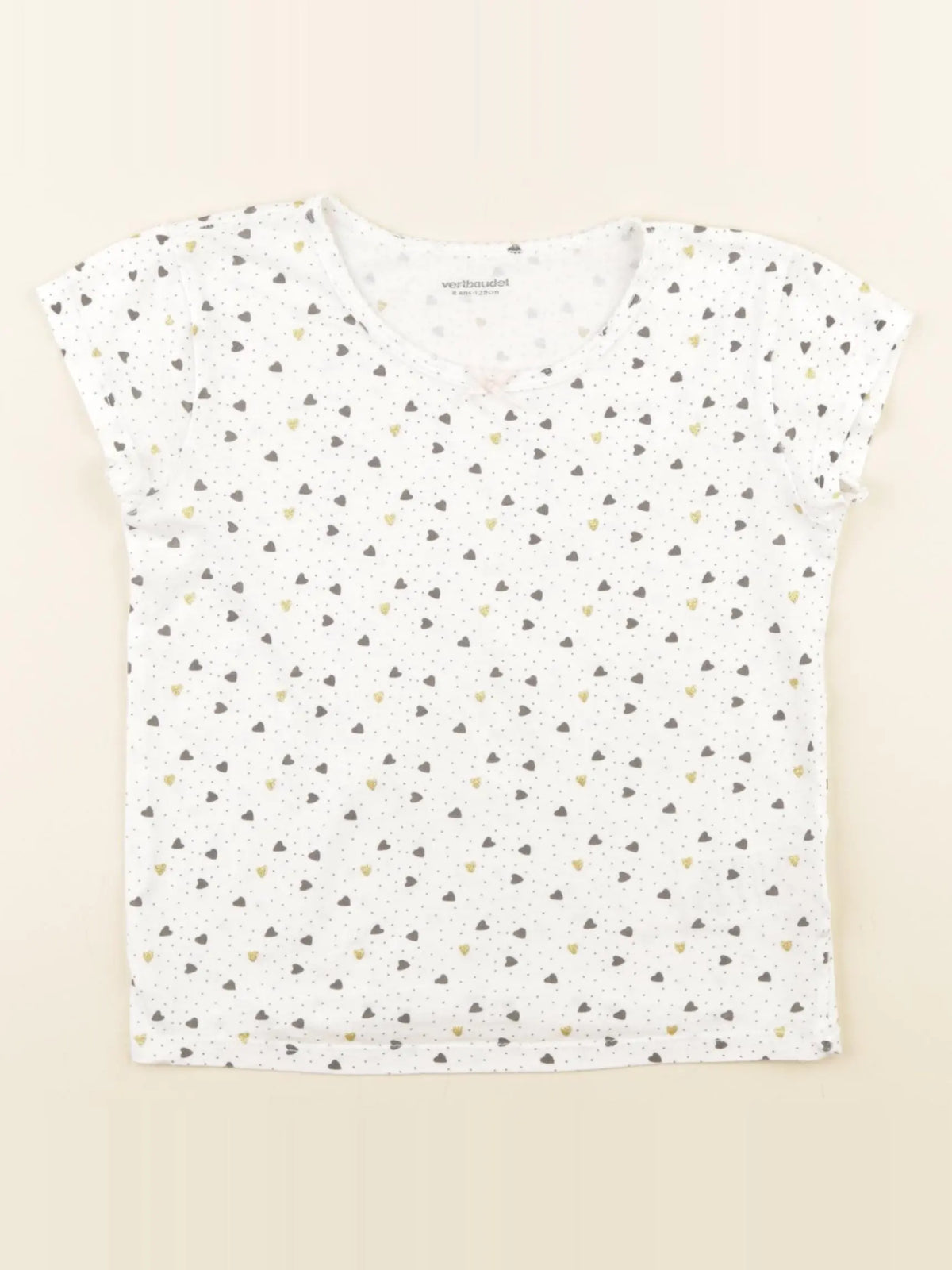 Vertbaudet - maillot de corps blanc, or - 8 ans